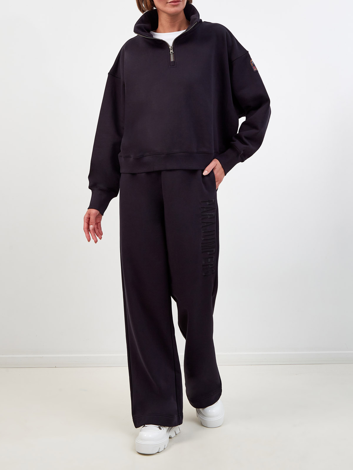 Свободная толстовка Alida с воротником-хомутом и вышивкой PARAJUMPERS, цвет черный, размер M;L - фото 2