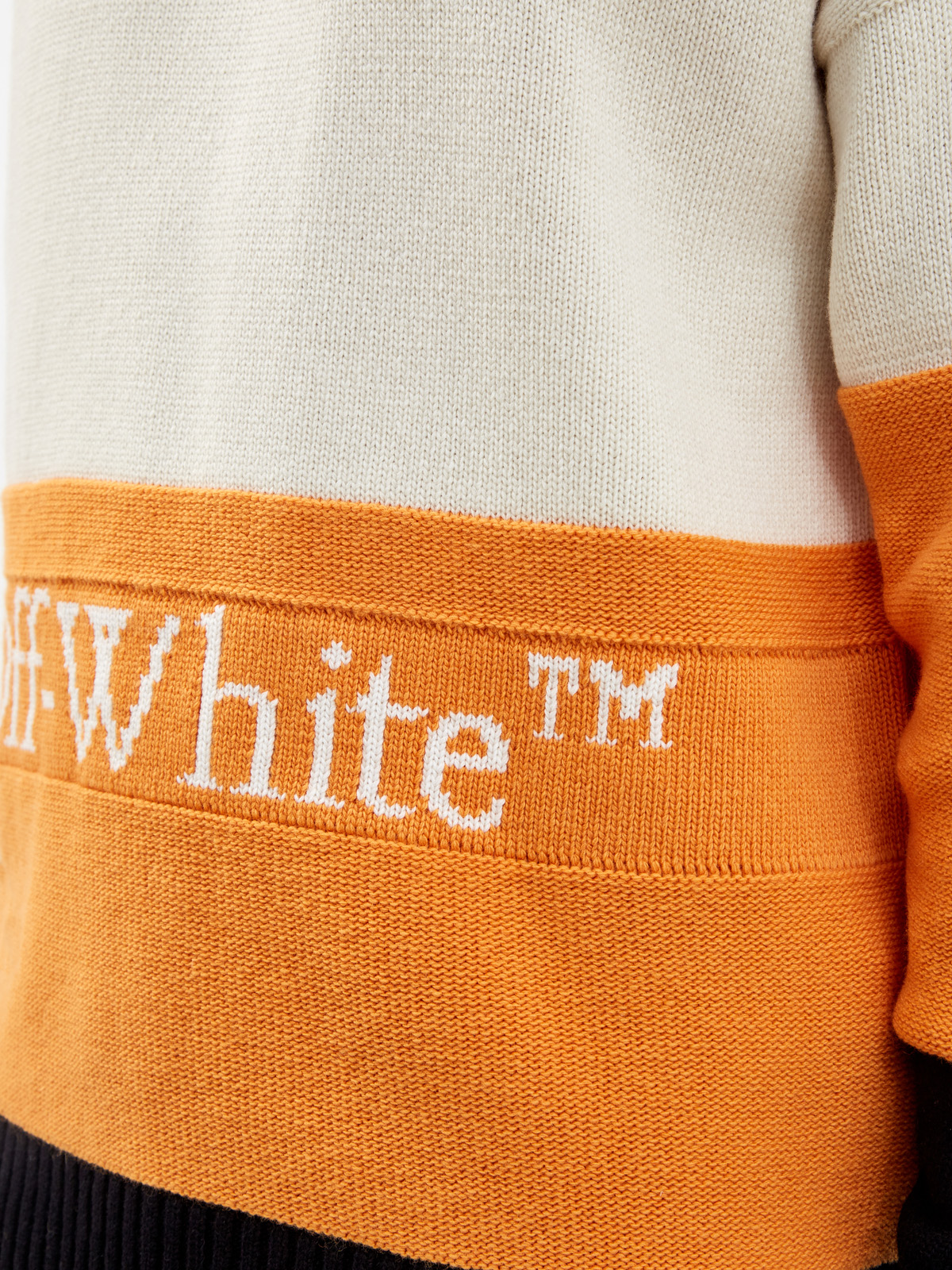 Джемпер Off-White c/o Virgil Abloh в стиле colorblock с принтом-интарсией OFF-WHITE, цвет мульти, размер 50;52 Джемпер Off-White c/o Virgil Abloh в стиле colorblock с принтом-интарсией - фото 5
