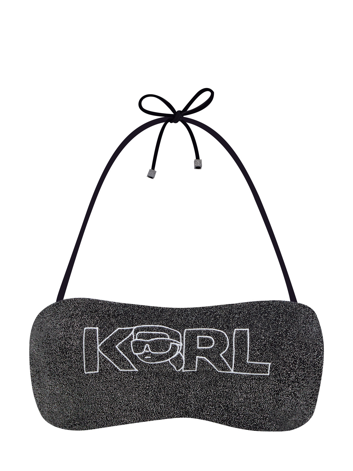 Лиф-бандо с нитью ламе и декором K/Ikonik KARL LAGERFELD, цвет черный, размер L;M