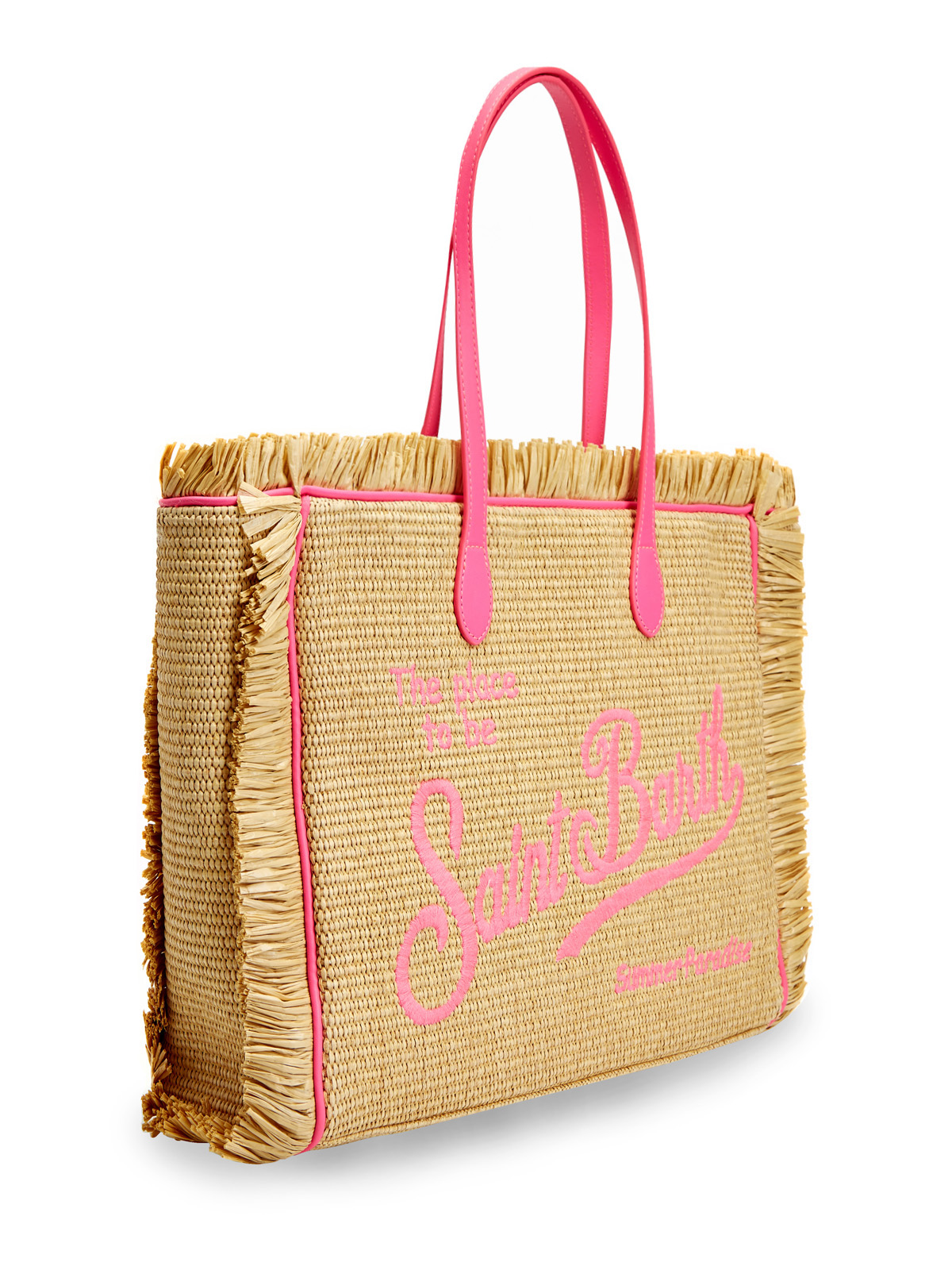 Плетеная сумка с фирменной макро-вышивкой MC2 SAINT BARTH, цвет бежевый, размер S - фото 2