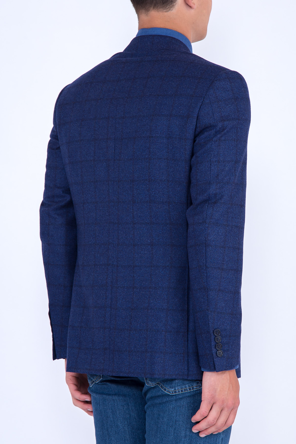 Двубортный пиджак из фактурной шерсти CANALI, цвет синий, размер 48;50 - фото 4
