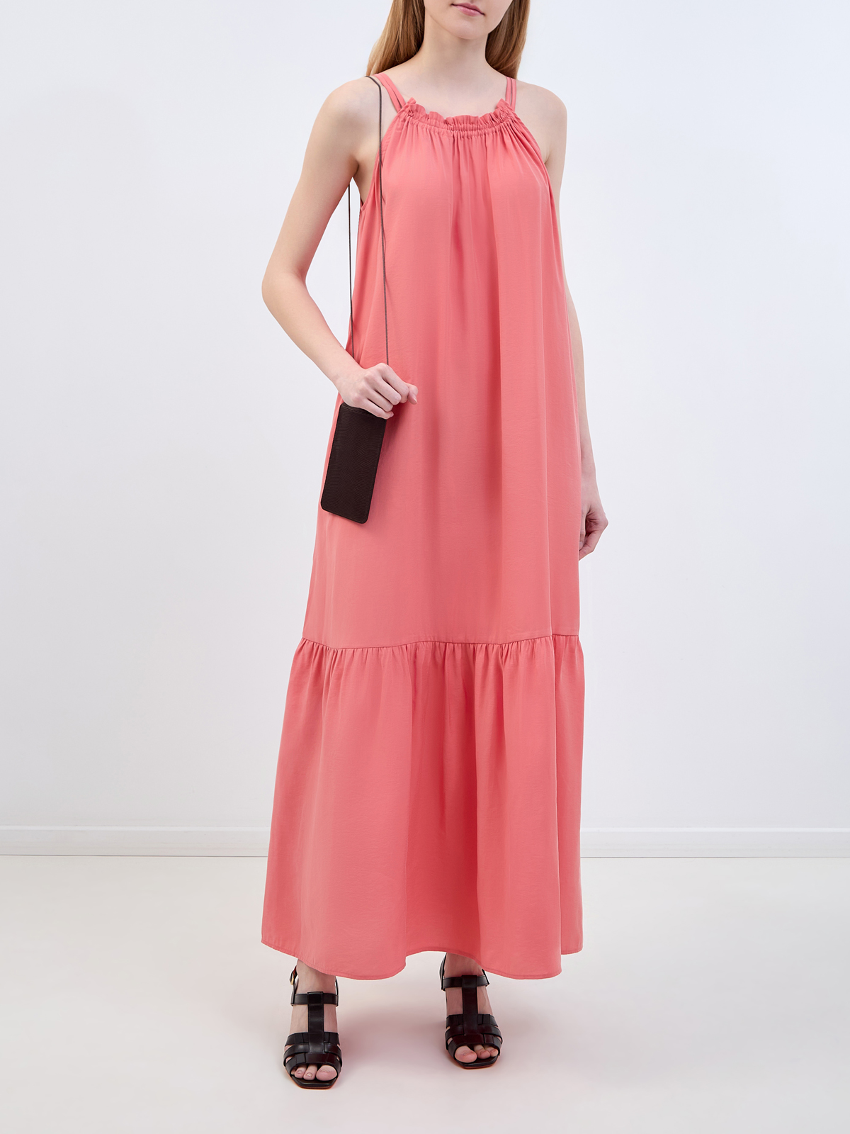 Свободное платье-сарафан из струящегося модала с карманами PESERICO, цвет розовый, размер 40;42;44 - фото 2