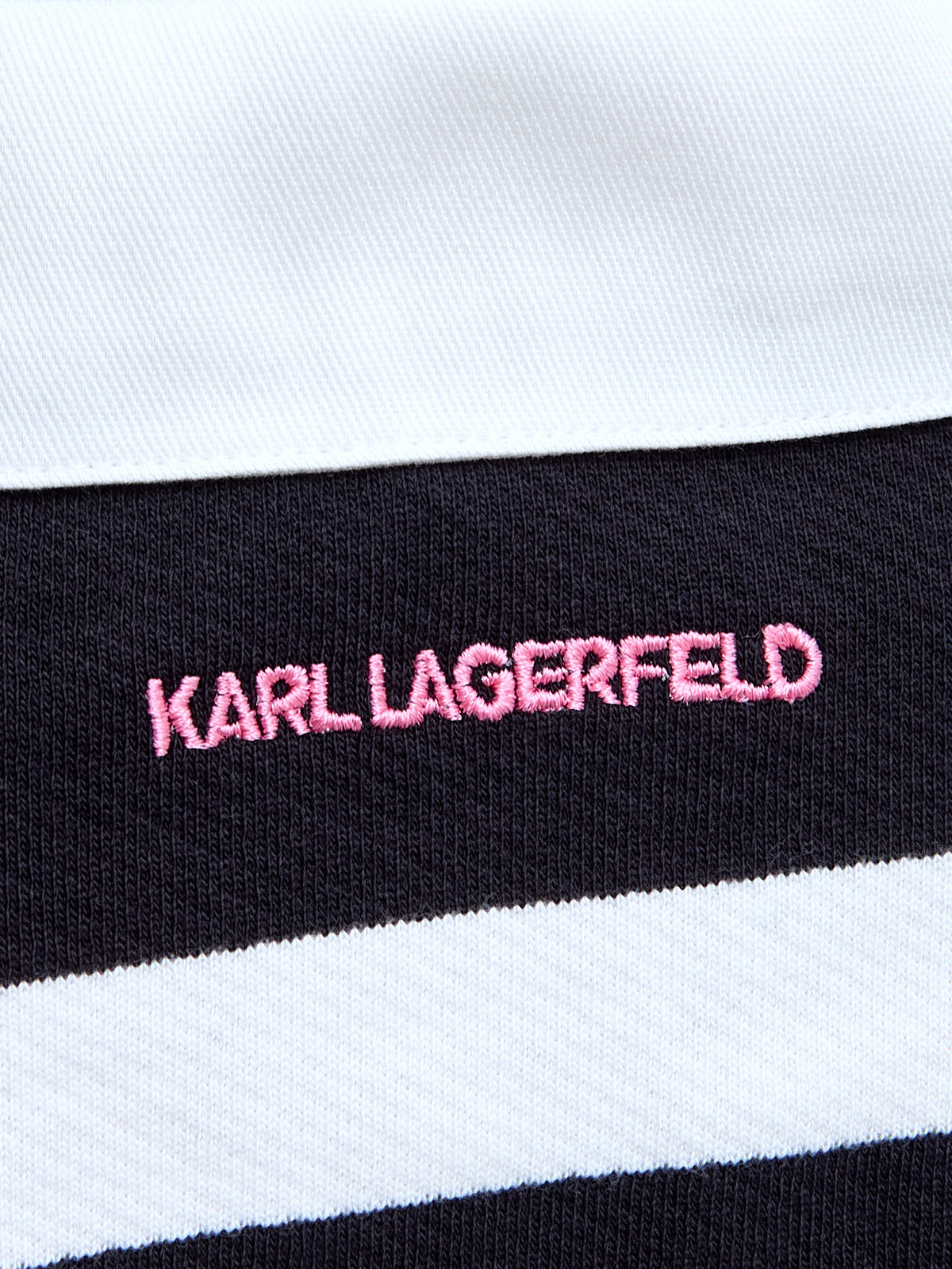 Свитшот из хлопка в полоску с отложным воротом и патчем-букле KARL LAGERFELD, цвет мульти, размер XS;S;M - фото 5
