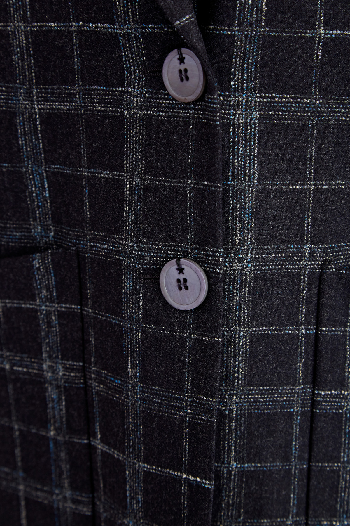 Однобортный пиджак из шерсти в прошитую клетку LORENA ANTONIAZZI, цвет черный, размер 44;46 - фото 5