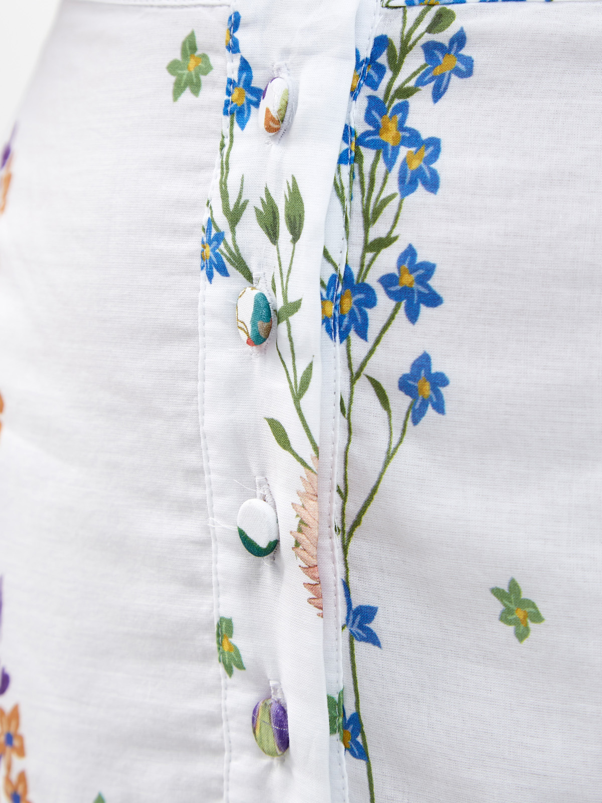 Свободная юбка-макси из хлопка с принтом Botanic CHARO RUIZ IBIZA, цвет белый, размер L - фото 5