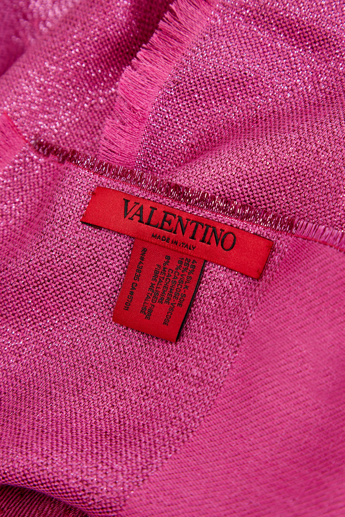Яркий шарф из кашемира и шелка VLOGO Signature с логотипом бренда VALENTINO GARAVANI, цвет фиолетовый, размер M - фото 4