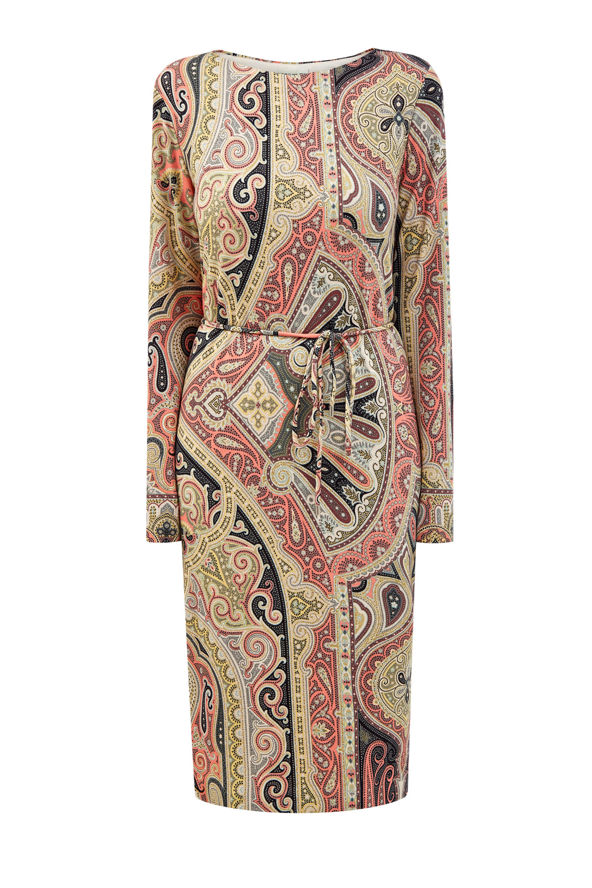 Шерстяное платье с принтом пейсли и поясом ETRO, цвет мульти, размер 42;44;46;48;50 - фото 1
