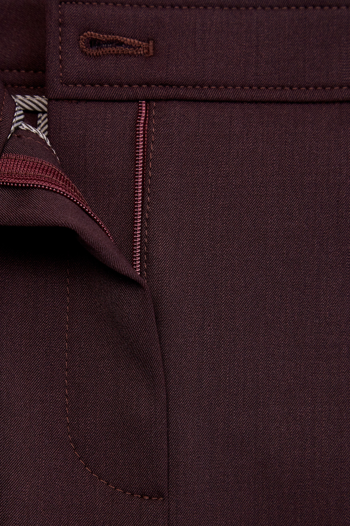Брюки из шерстяного габардина Couture с декором Мониль BRUNELLO CUCINELLI, цвет бордовый, размер 38;40;44;46;42 - фото 5