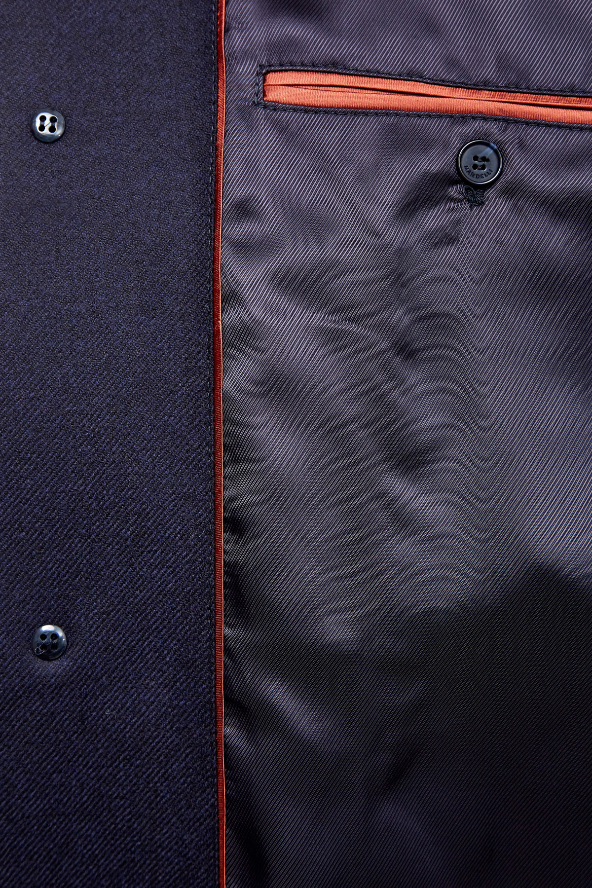 Пальто из шерстяного драпа с отделкой из кожи оленя ENRICO MANDELLI, цвет синий, размер 50;52;54;58;60;62 - фото 7