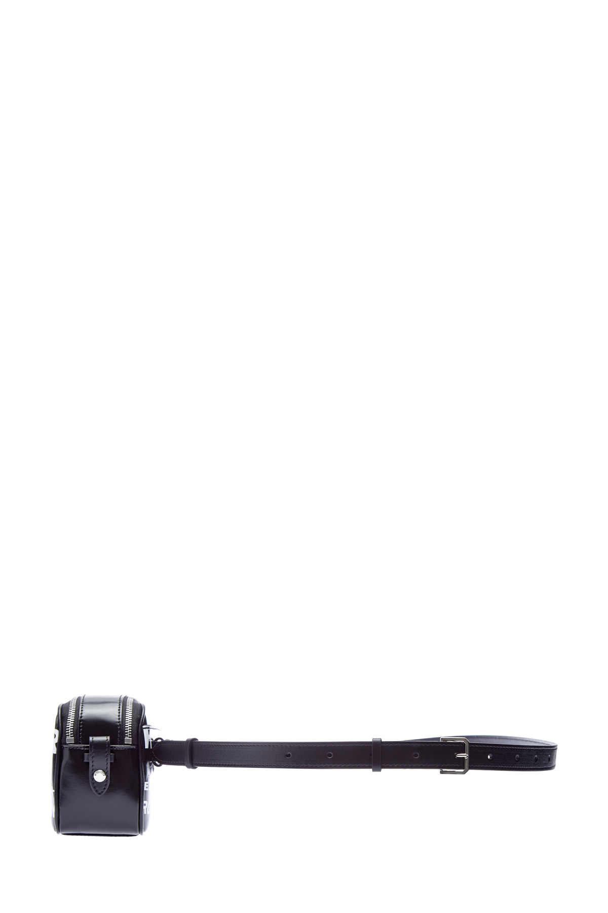 Сумка на плечо или на пояс из хлопка с глянцевым покрытием BURBERRY, цвет черный, размер 40 - фото 4