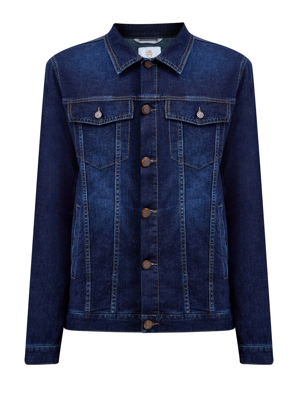Куртка из окрашенного вручную денима с контрастной прострочкой RICHARD J. BROWN, цвет синий, размер 48;50;52;54
