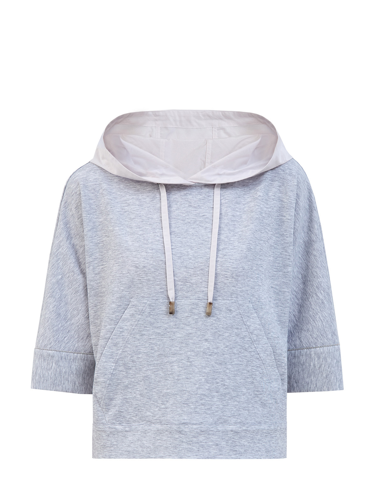 

Хлопковое худи с капюшоном и ювелирной цепочкой Punto Luce, Серый, Хлопковое худи с капюшоном и ювелирной цепочкой Punto Luce