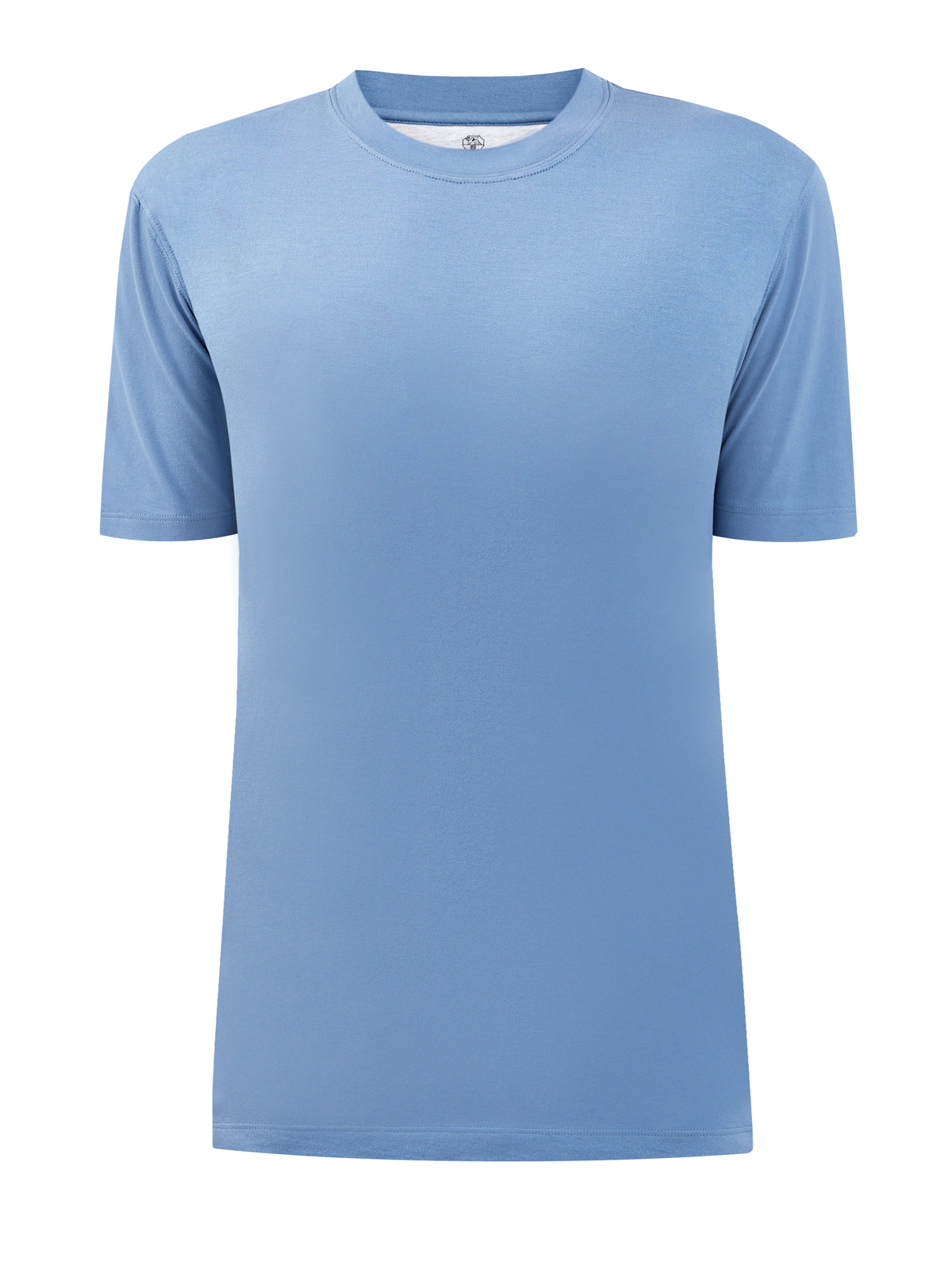 Базовая мужская футболка из гладкого джерси BRUNELLO CUCINELLI, цвет голубой, размер 52;50 - фото 1