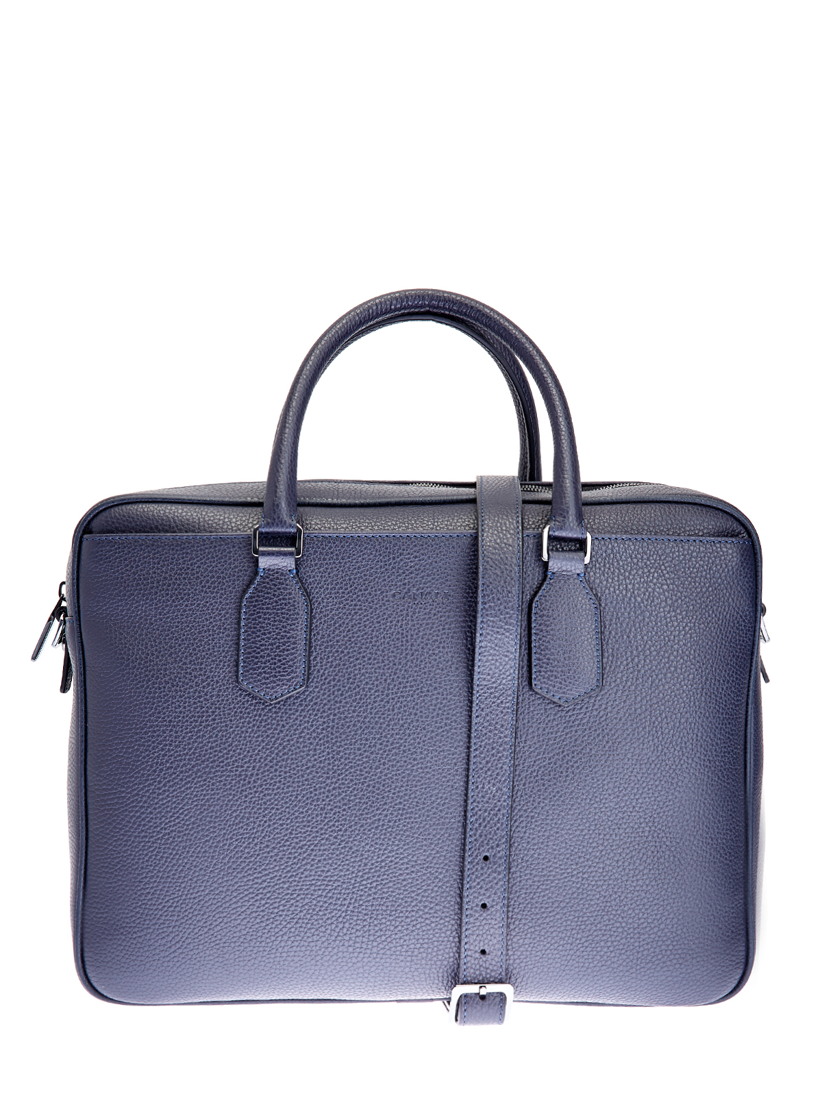 Кожаная сумка для ноутбука с регулируемым ремнем CANALI, цвет синий, размер 36;36.5;38;39;40 - фото 1