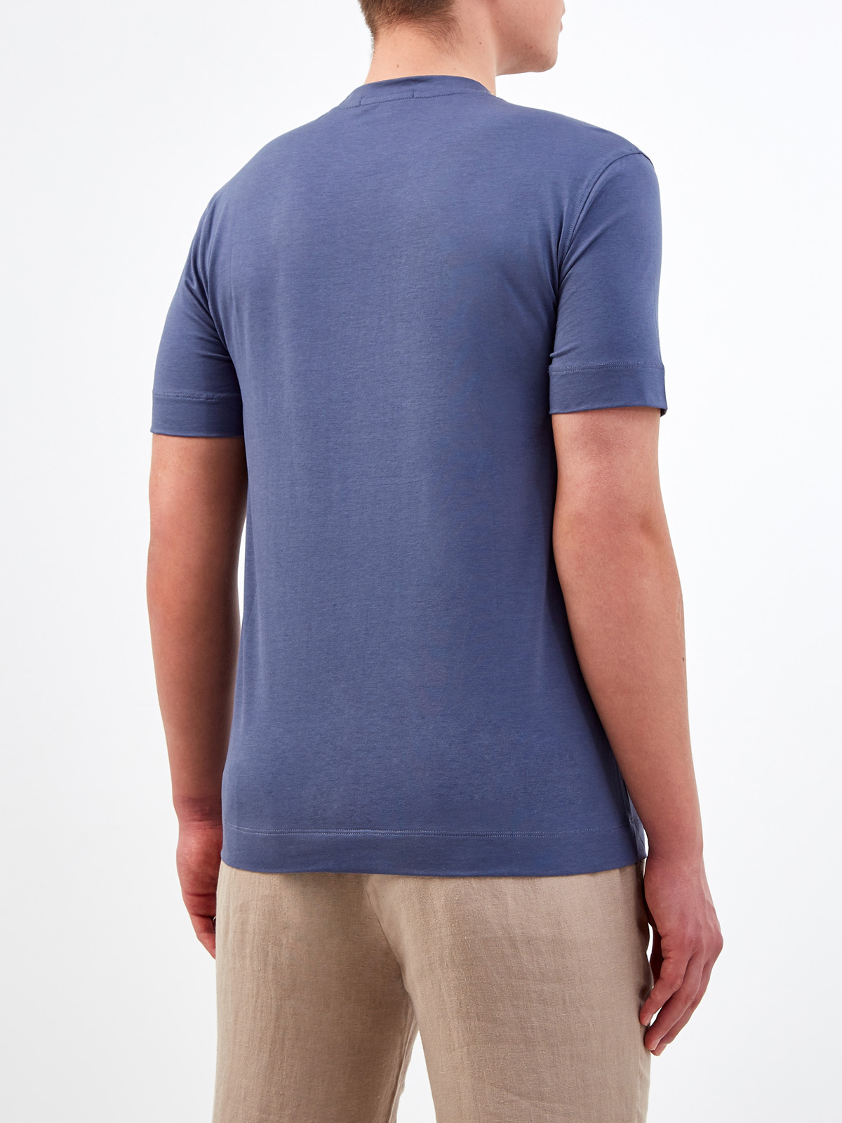 Однотонная футболка из джерси на основе хлопка и лиоцелла CUDGI, цвет синий, размер L;XL;2XL;3XL;M - фото 4