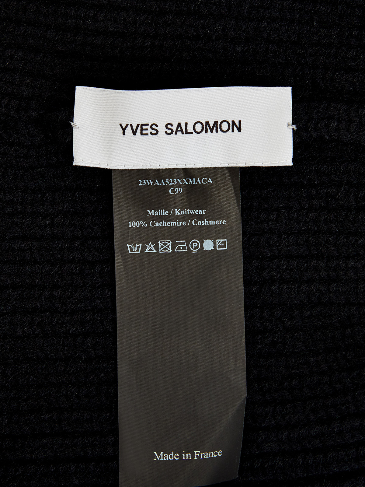 Шапка из теплой кашемировой пряжи с отворотом YVES SALOMON, цвет черный, размер 36;38 - фото 4