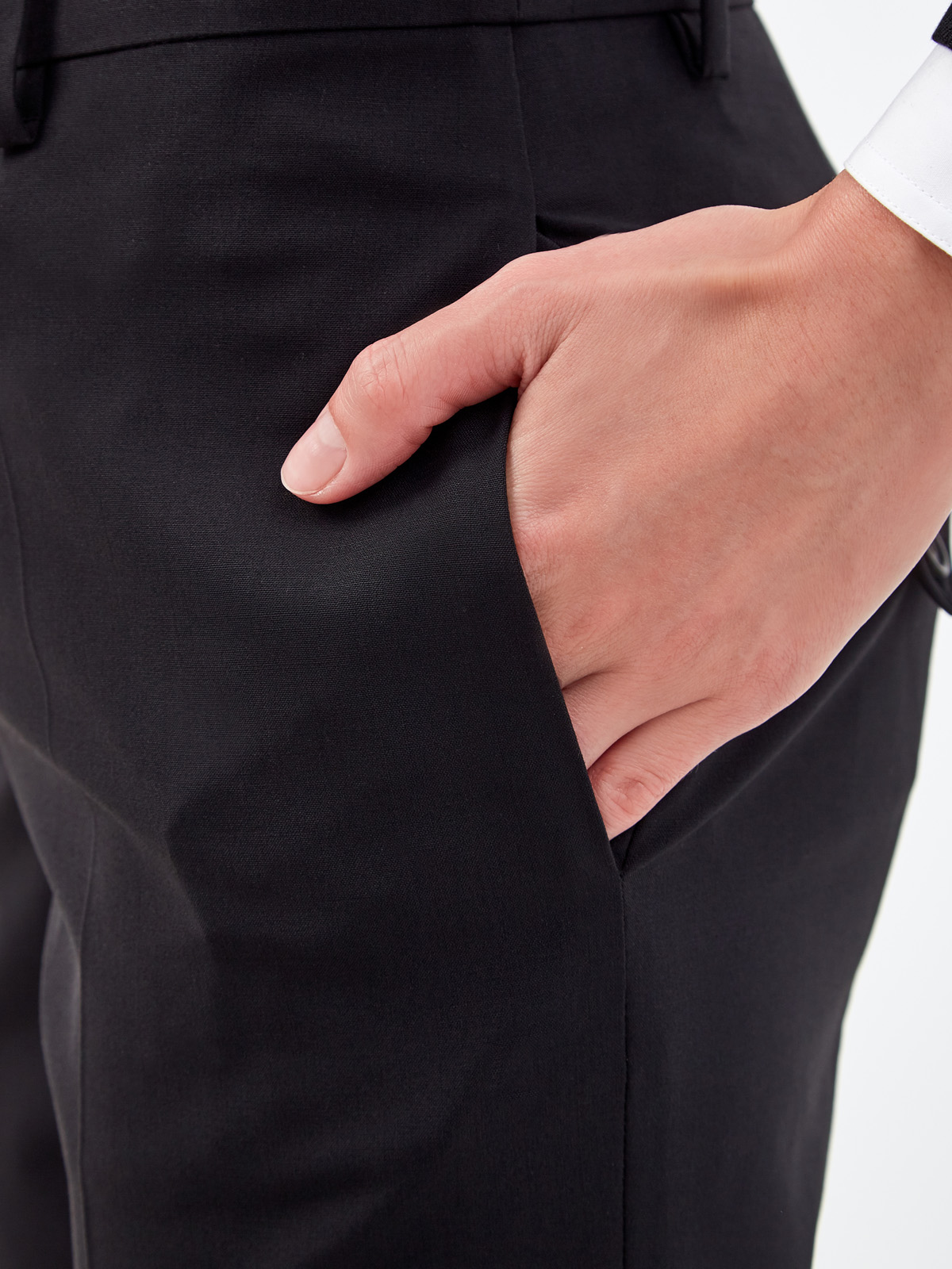 Строгие брюки из костюмной шерстяной ткани VALENTINO, цвет черный, размер 38;40;42;44 - фото 5