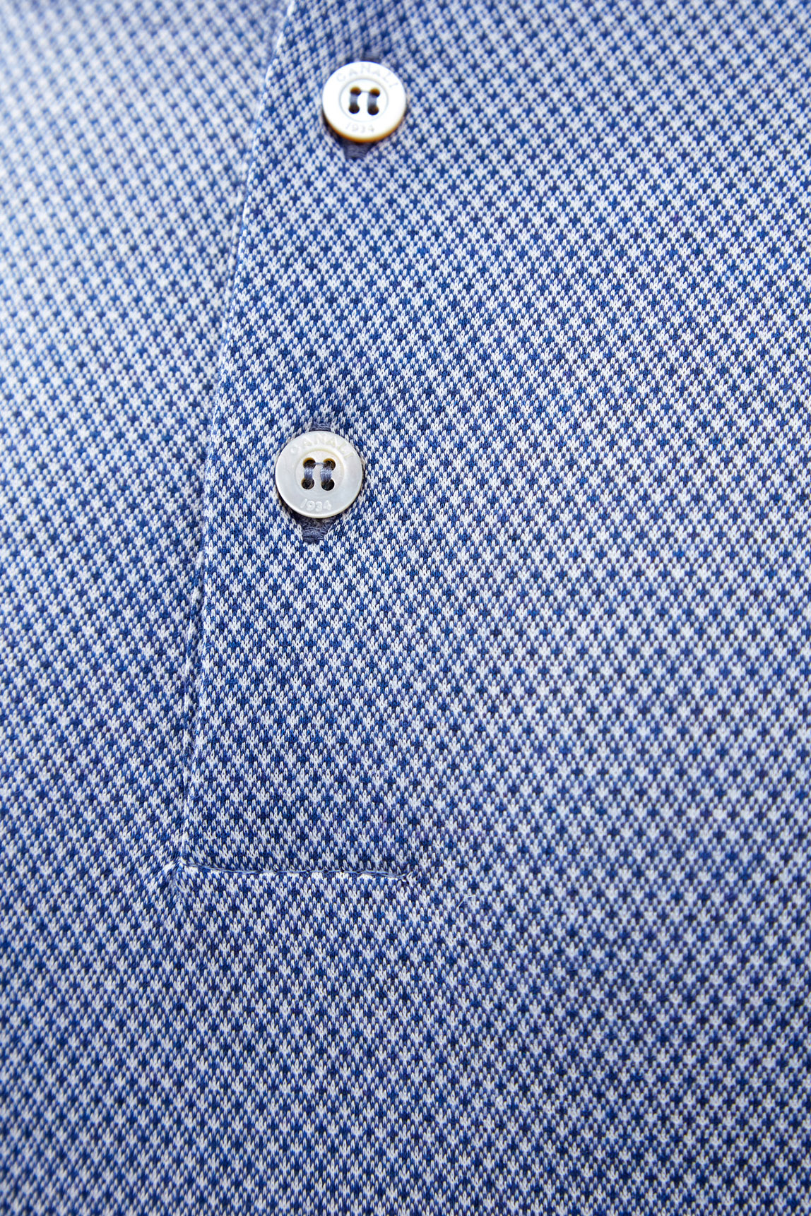 Футболка-поло из тонкого хлопка с ромбическим микро-принтом CANALI, цвет голубой, размер 52;56 - фото 5