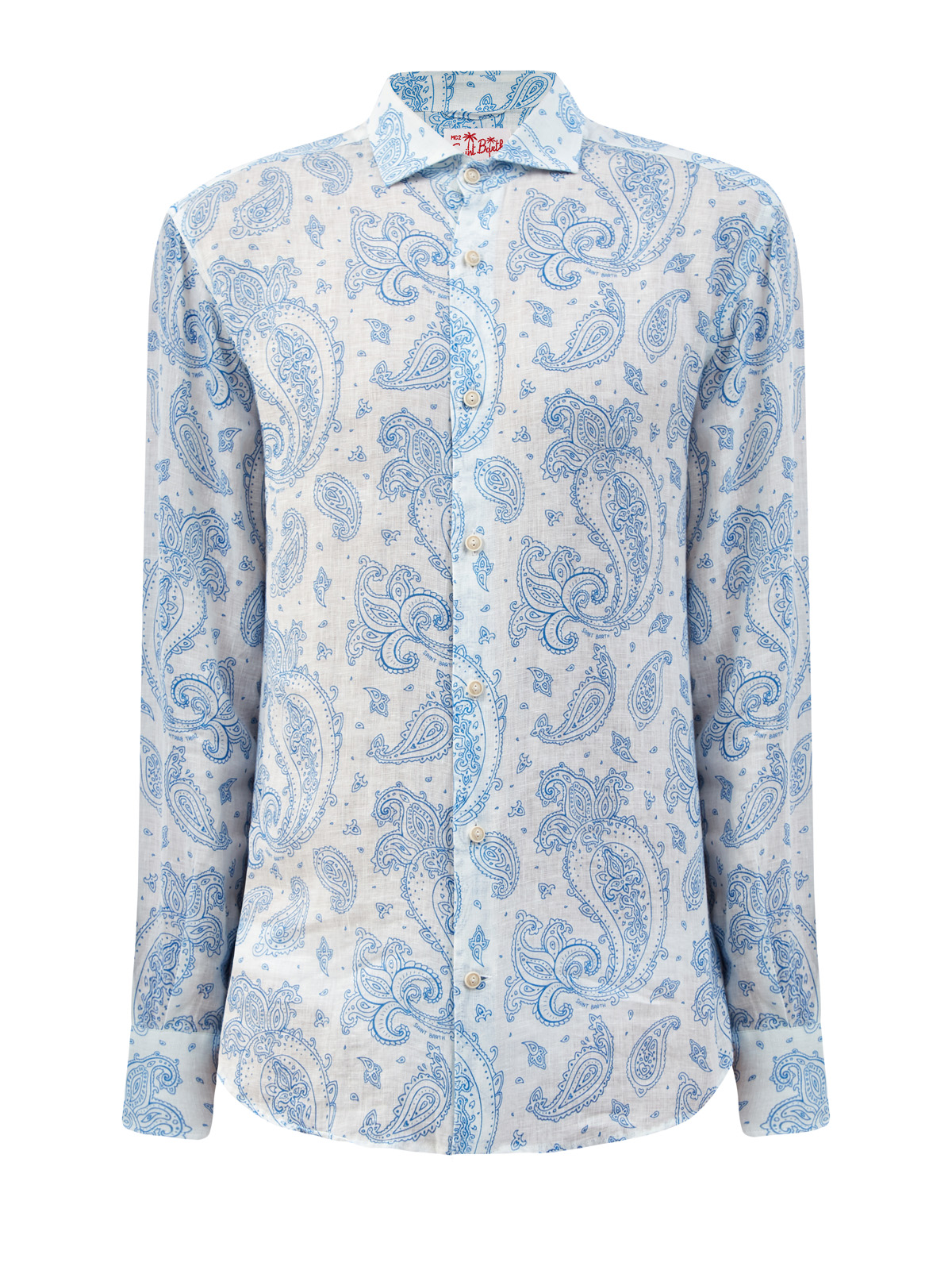 Льняная рубашка Pamplona с принтом пейсли MC2 SAINT BARTH, цвет голубой, размер 46;48;50;56;58 - фото 1