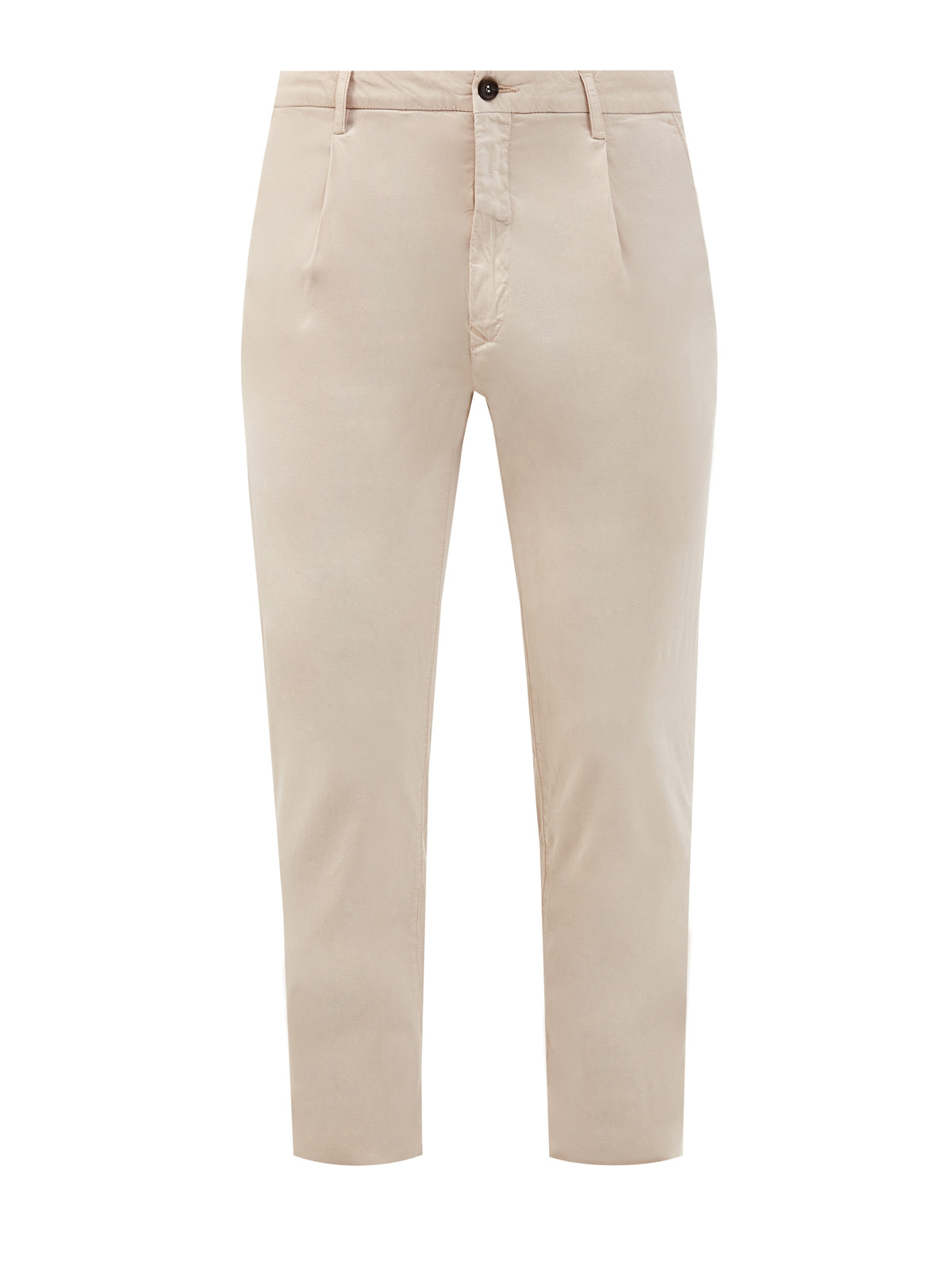 Светлые брюки из лиоцелла и хлопка с защипами CANALI, цвет бежевый, размер 48;52;54;56;50 - фото 1
