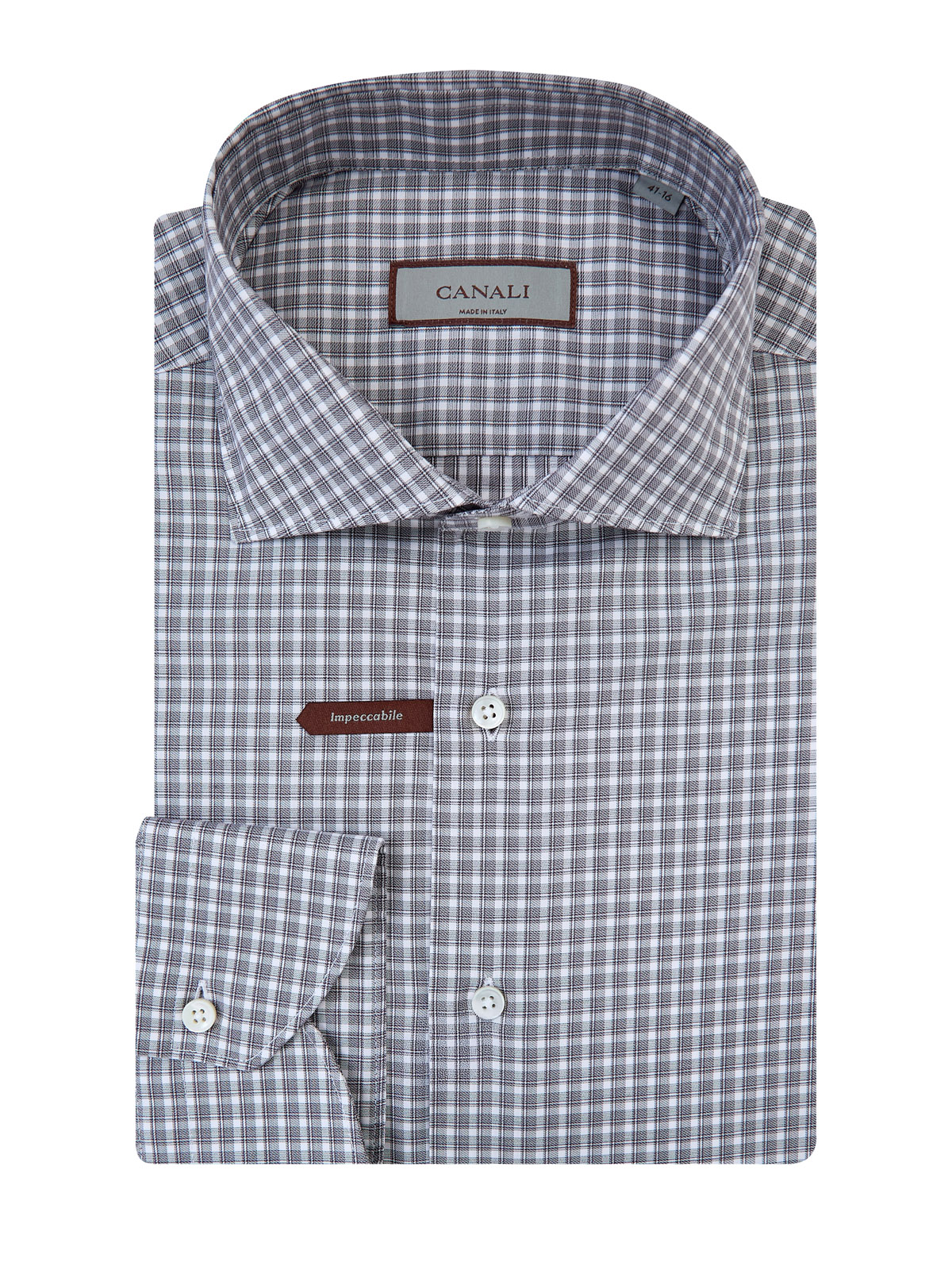 

Рубашка из хлопка Impeccabile с принтом в клетку, Серый, Рубашка из хлопка Impeccabile с принтом в клетку
