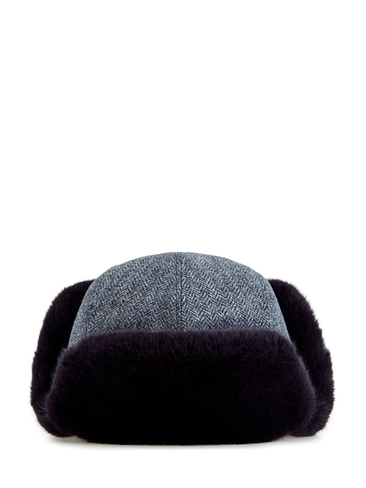 Утепленная шапка-трансформер из шерстяного драпа CUDGI, цвет синий, размер 57;58