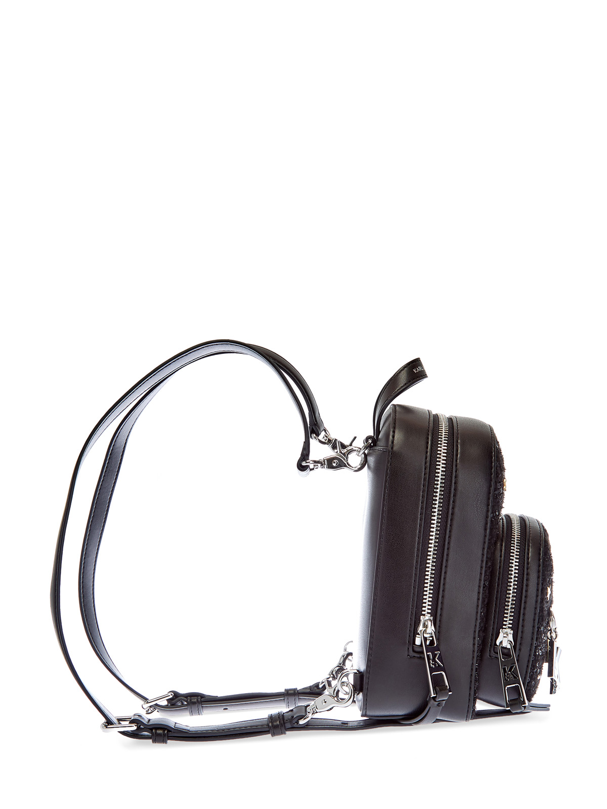 Мини-рюкзак K/Studio из твида и кожи с подвесками KARL LAGERFELD, цвет черный, размер XS;M;L;XL;XS Мини-рюкзак K/Studio из твида и кожи с подвесками - фото 4