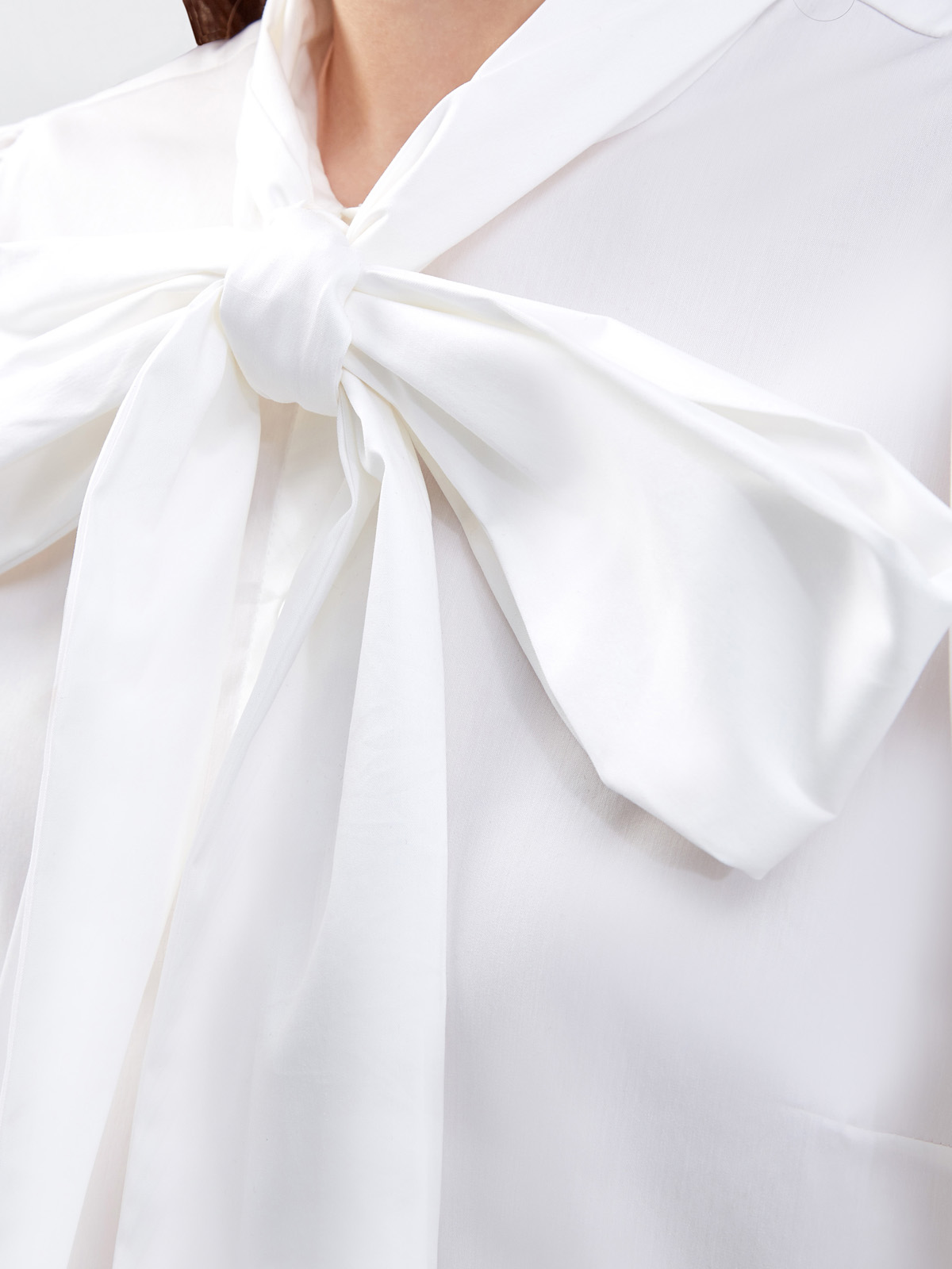 Рубашка из эластичного поплина с широким бантом REDVALENTINO, цвет белый, размер M;XL;S - фото 5