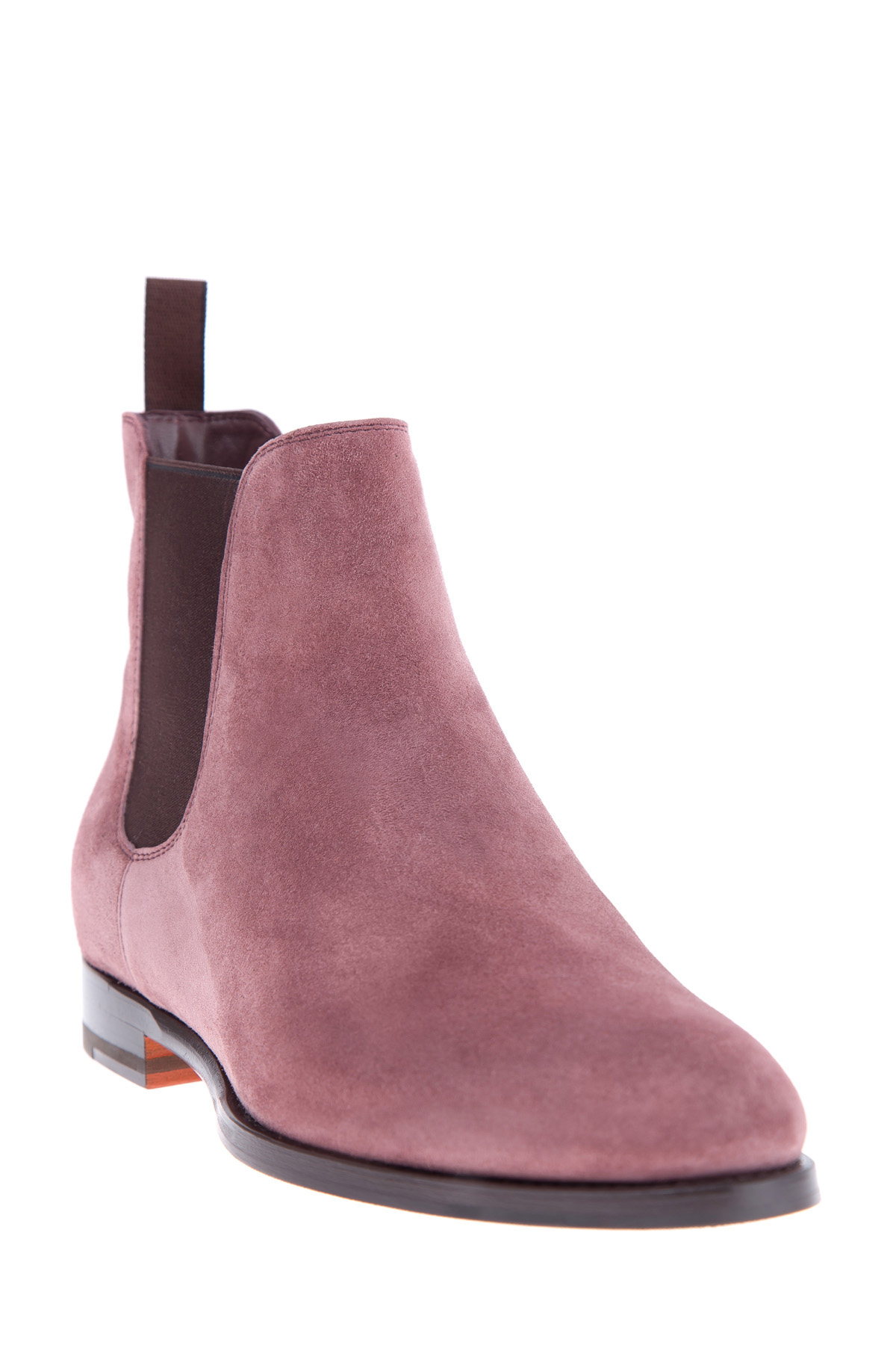 Ботинки-челси из замши розового цвета с контрастной эластичной резинкой SANTONI, размер 36.5 - фото 3