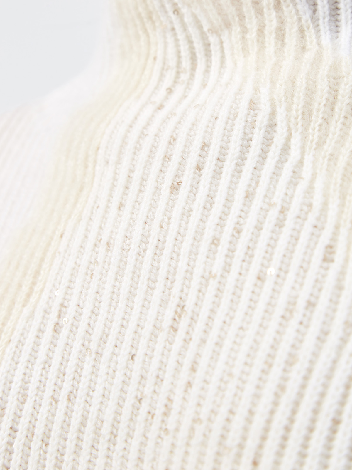 Светлый джемпер из шерсти и шелка с отделкой пайетками LORENA ANTONIAZZI, цвет белый, размер 38;40;42 - фото 5