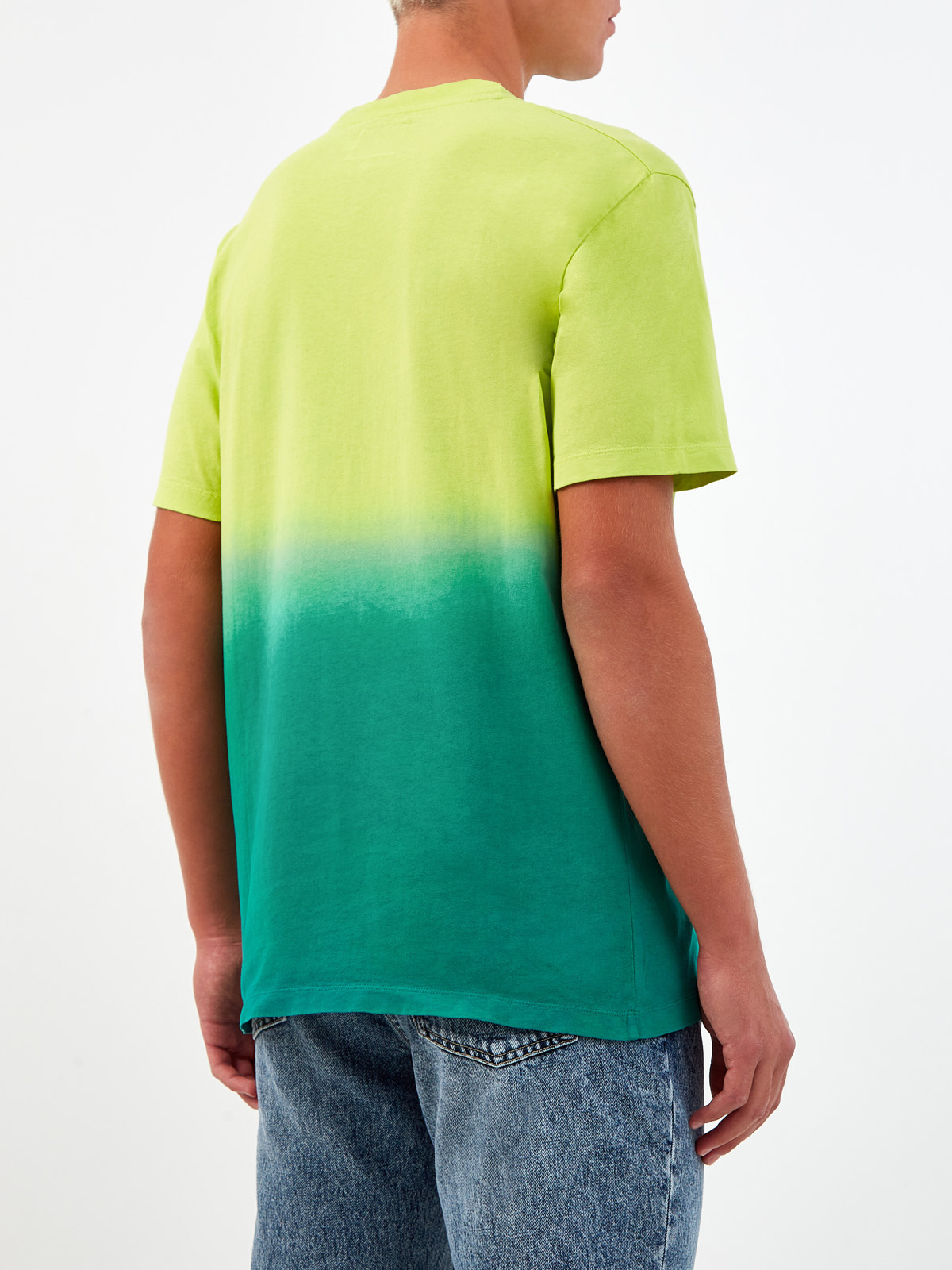 Хлопковая футболка с градиентным окрашиванием и вышивкой MC2 SAINT BARTH, цвет зеленый, размер L;XL;2XL - фото 4