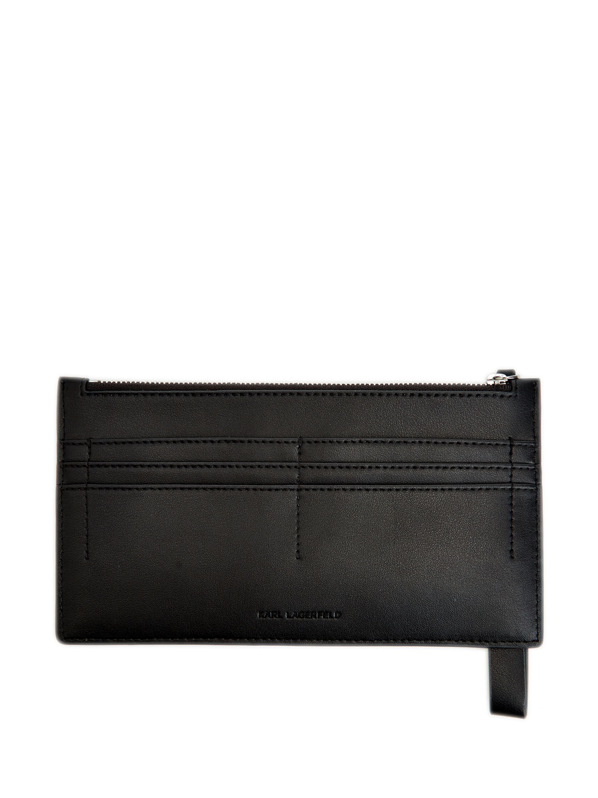 Кожаный кошелек K/Circle на молнии с перфорацией KARL LAGERFELD, цвет черный, размер 50;58;60;56 Кожаный кошелек K/Circle на молнии с перфорацией - фото 2