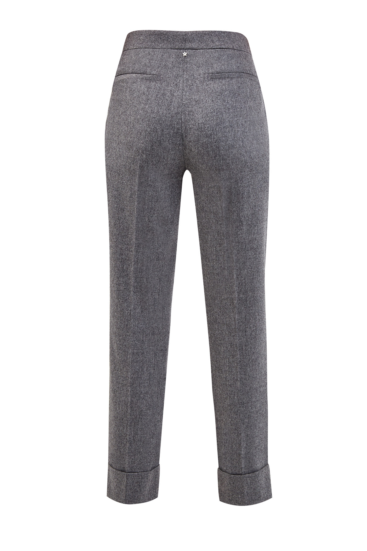 Однотонные брюки из шерстяной фланели с отворотами LORENA ANTONIAZZI, цвет серый, размер 40;42;48 - фото 2