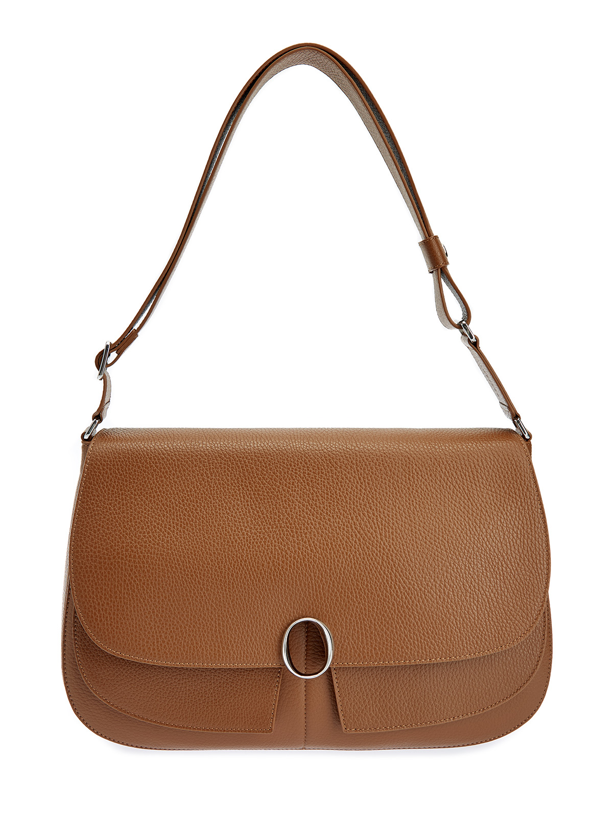 Сумка из крупнозернистой кожи с литой застежкой-логотипом 80190₽