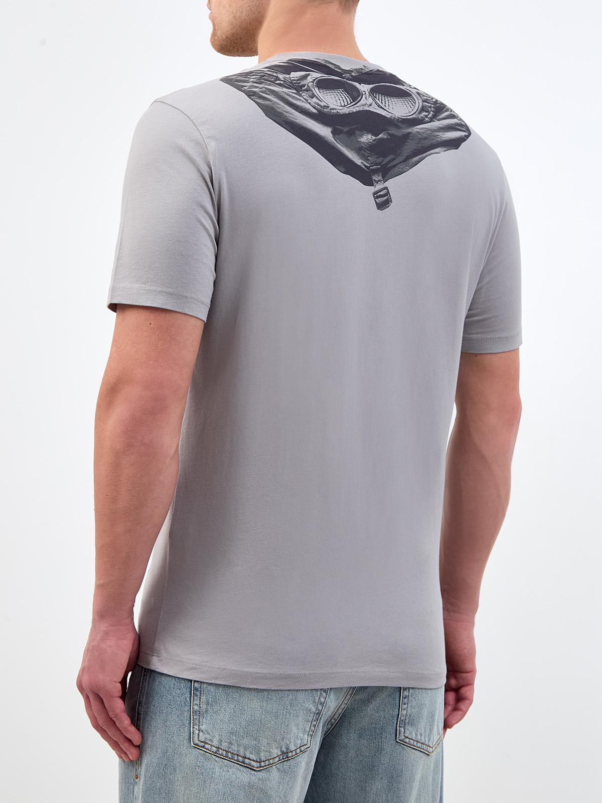 Хлопковая футболка с графическим принтом Goggle Hood C.P.COMPANY, цвет серый, размер S;M;L;XL - фото 4