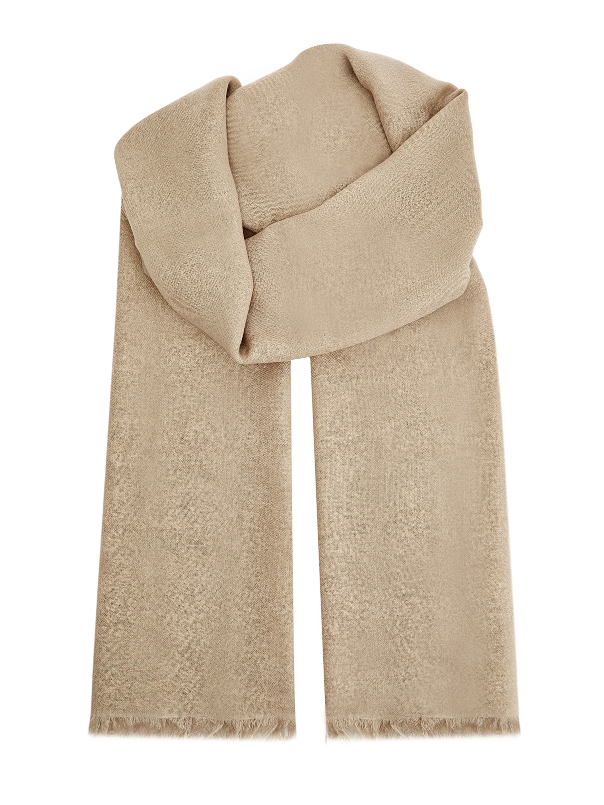 Однотонный шарф ручной работы из кашемира и шелка Diamante BRUNELLO CUCINELLI, цвет бежевый, размер M;L