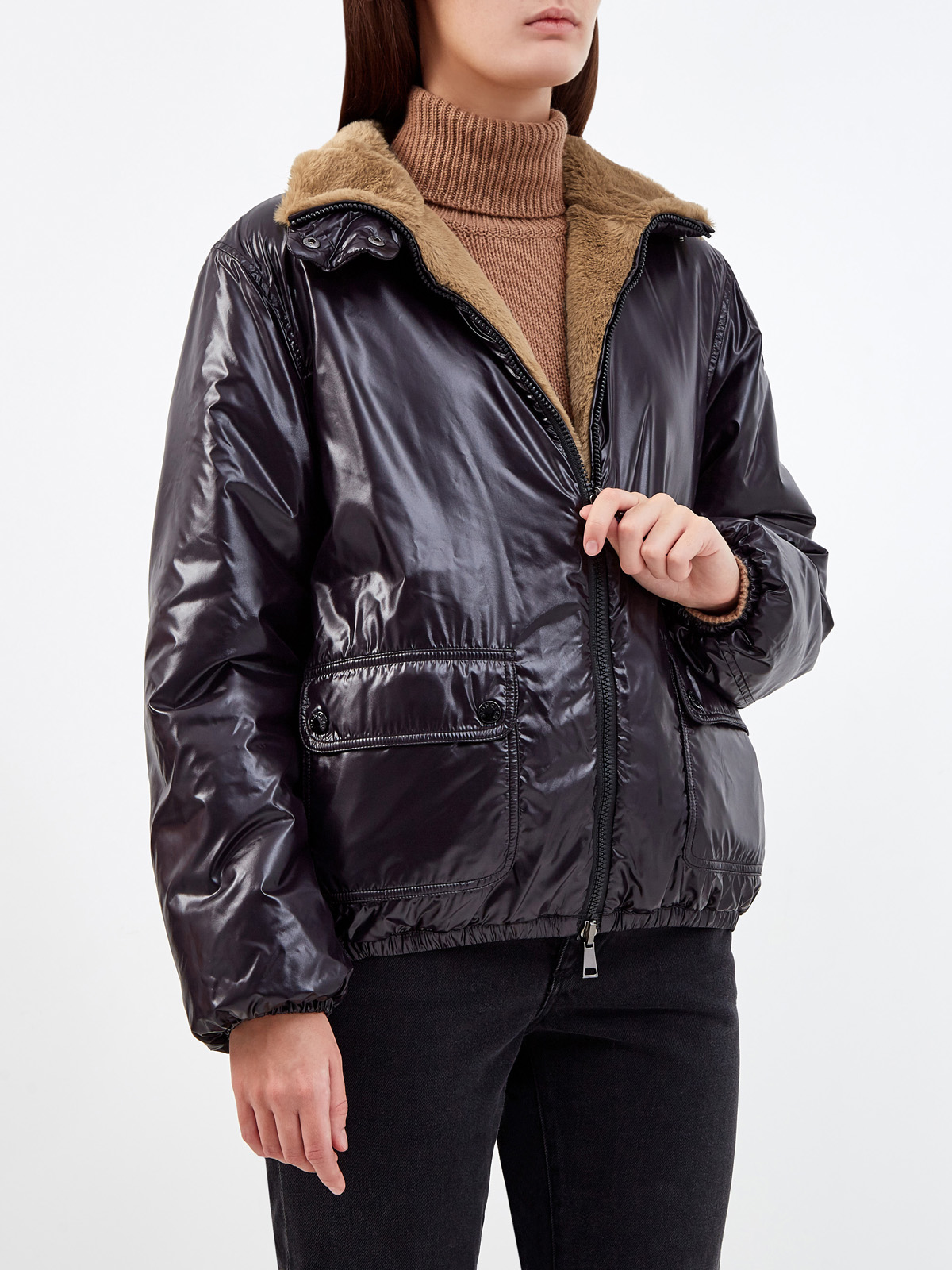 Двусторонняя куртка Adoxe из блестящего нейлона laqué MONCLER, цвет мульти, размер S;M;L - фото 4