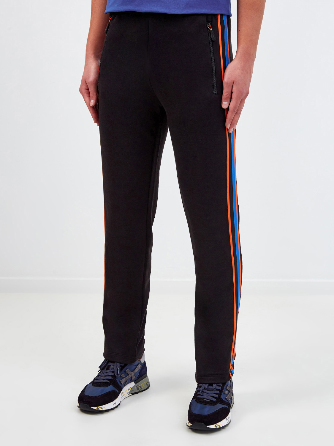 Спортивные брюки прямого кроя с лампасами BIKKEMBERGS, цвет черный, размер M;L;XL;2XL - фото 3