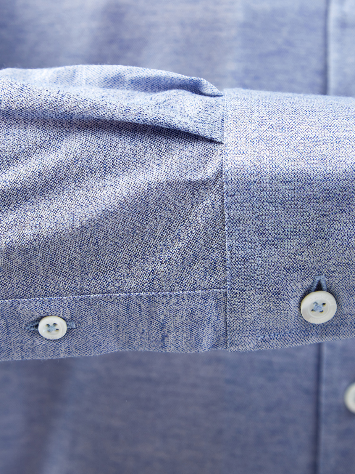 Рубашка в стиле casual из тонкого меланжевого хлопка CANALI, цвет голубой, размер 50;52;54;56;48 - фото 5