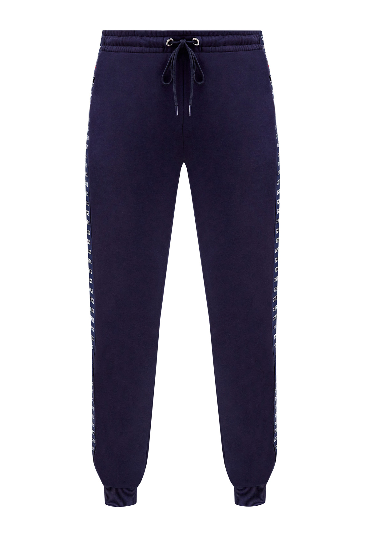 Хлопковые брюки-джоггеры из плотного футера с карманами BIKKEMBERGS, цвет синий, размер 2XL;M;S - фото 1