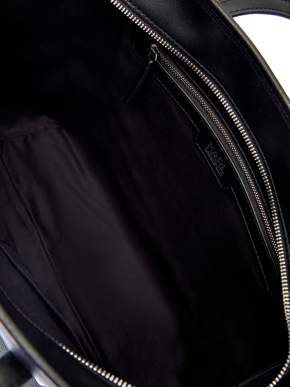Монохромная сумка из гладкой кожи с принтом Rue St-Guillaume KARL LAGERFELD, цвет черный, размер 5;6;7 - фото 7