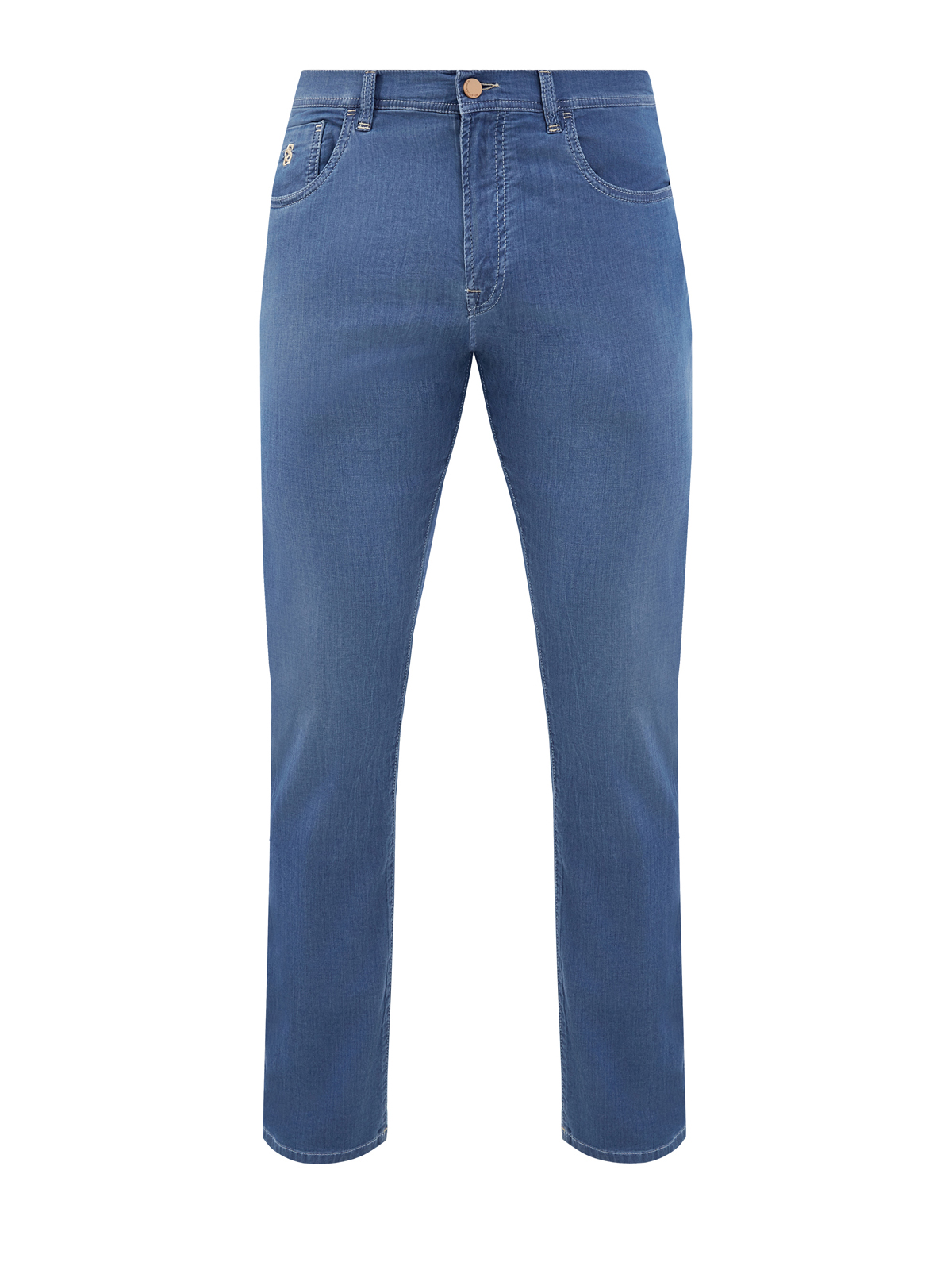 Окрашенные вручную джинсы Cesare из японского денима SCISSOR SCRIPTOR синего цвета