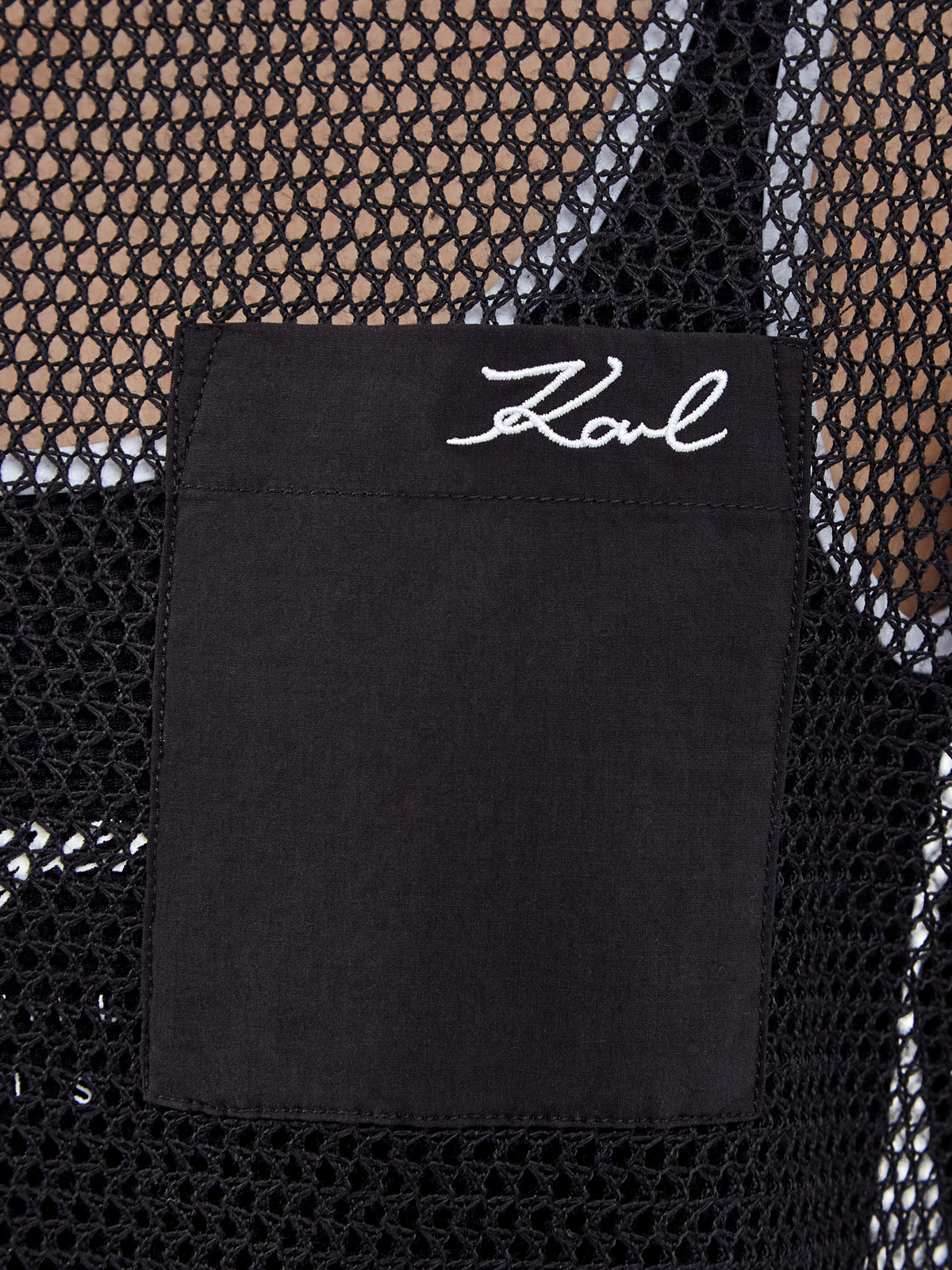 Футболка с накладным карманом и принтом K/Signature KARL LAGERFELD, цвет черный, размер L;XS Футболка с накладным карманом и принтом K/Signature - фото 5