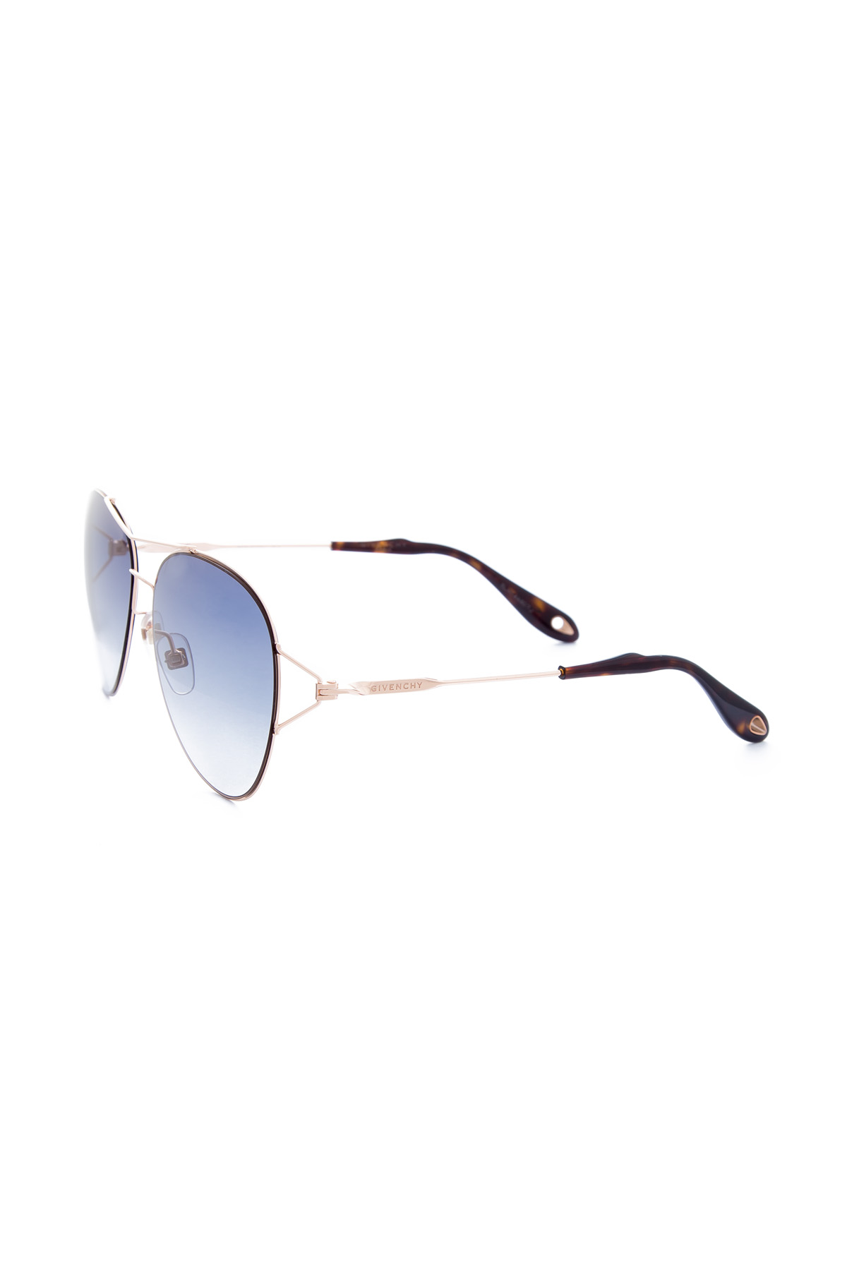 Очки-авиаторы с перемычками из металла золотистого цвета GIVENCHY (sunglasses), размер 36 - фото 2