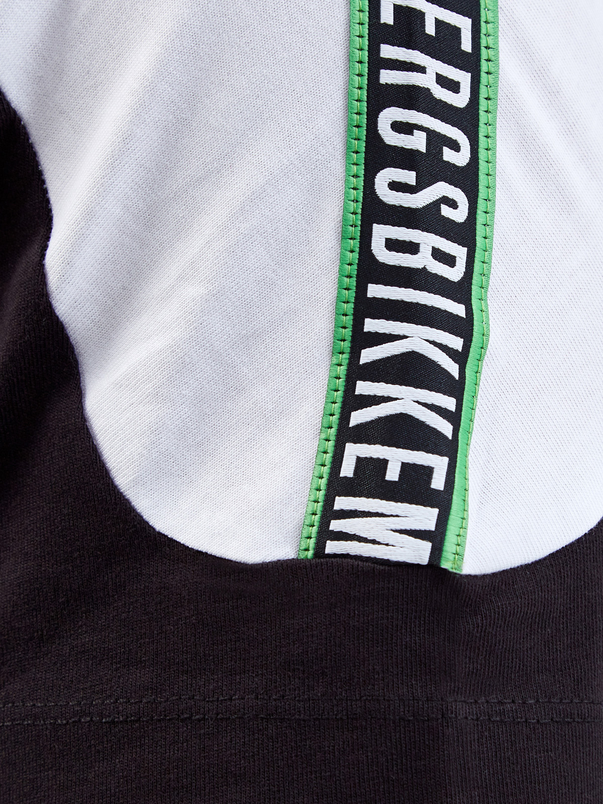 Хлопковая футболка в стиле colorblock с лентой-аппликацией BIKKEMBERGS, цвет черно-белый, размер S;M;L;XL;2XL;3XL - фото 5