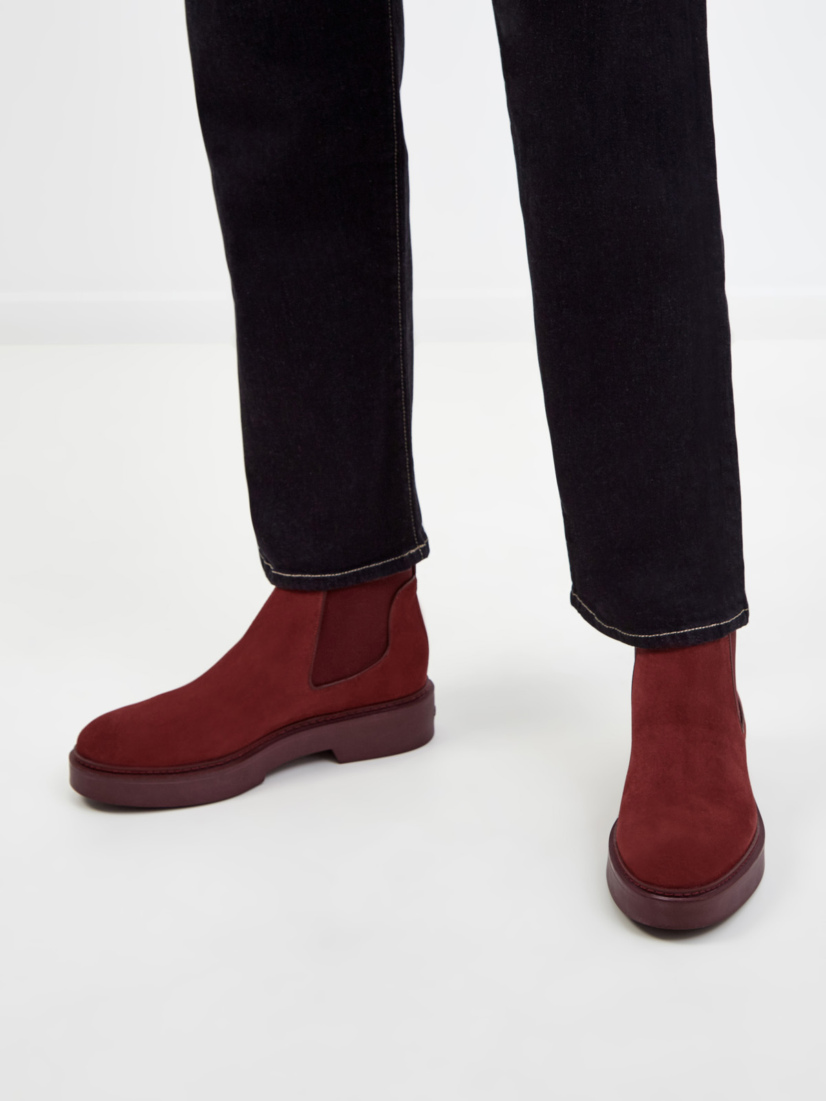 Замшевые ботинки-челси на массивной подошве SANTONI, цвет красный, размер 39.5;40;39;36.5;37 - фото 2