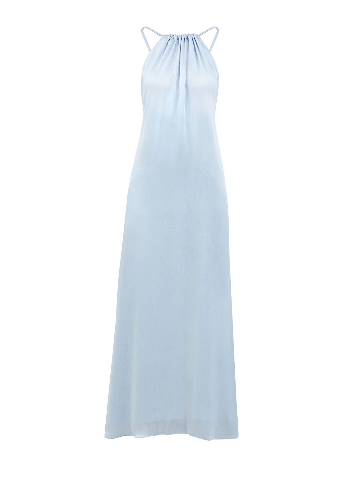 Платье-макси из легкого крепа с ювелирной цепочкой PESERICO, цвет голубой, размер 40 - фото 1