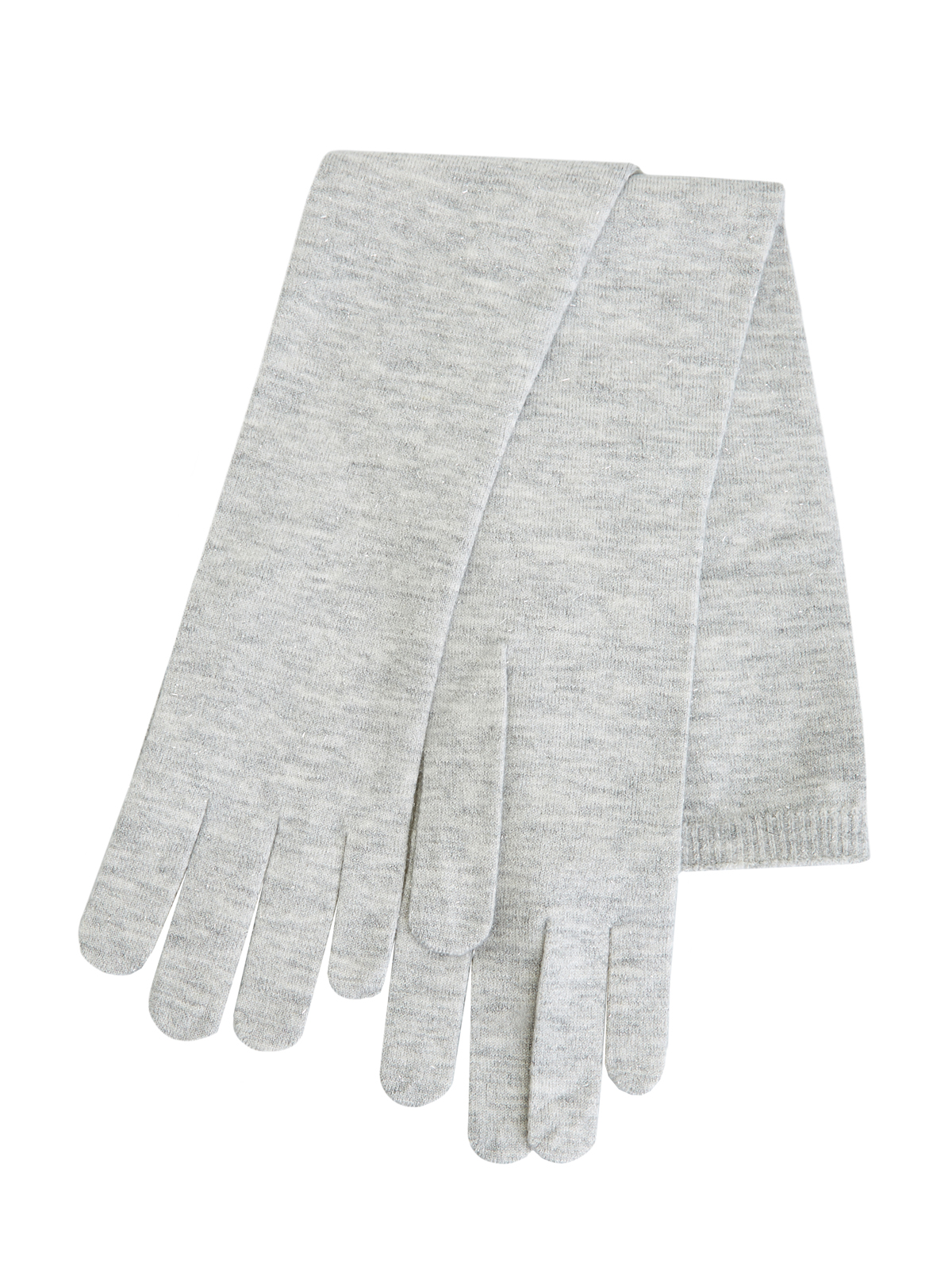 Высокие перчатки из меланжевой кашемировой пряжи BRUNELLO CUCINELLI, цвет серый, размер S;M