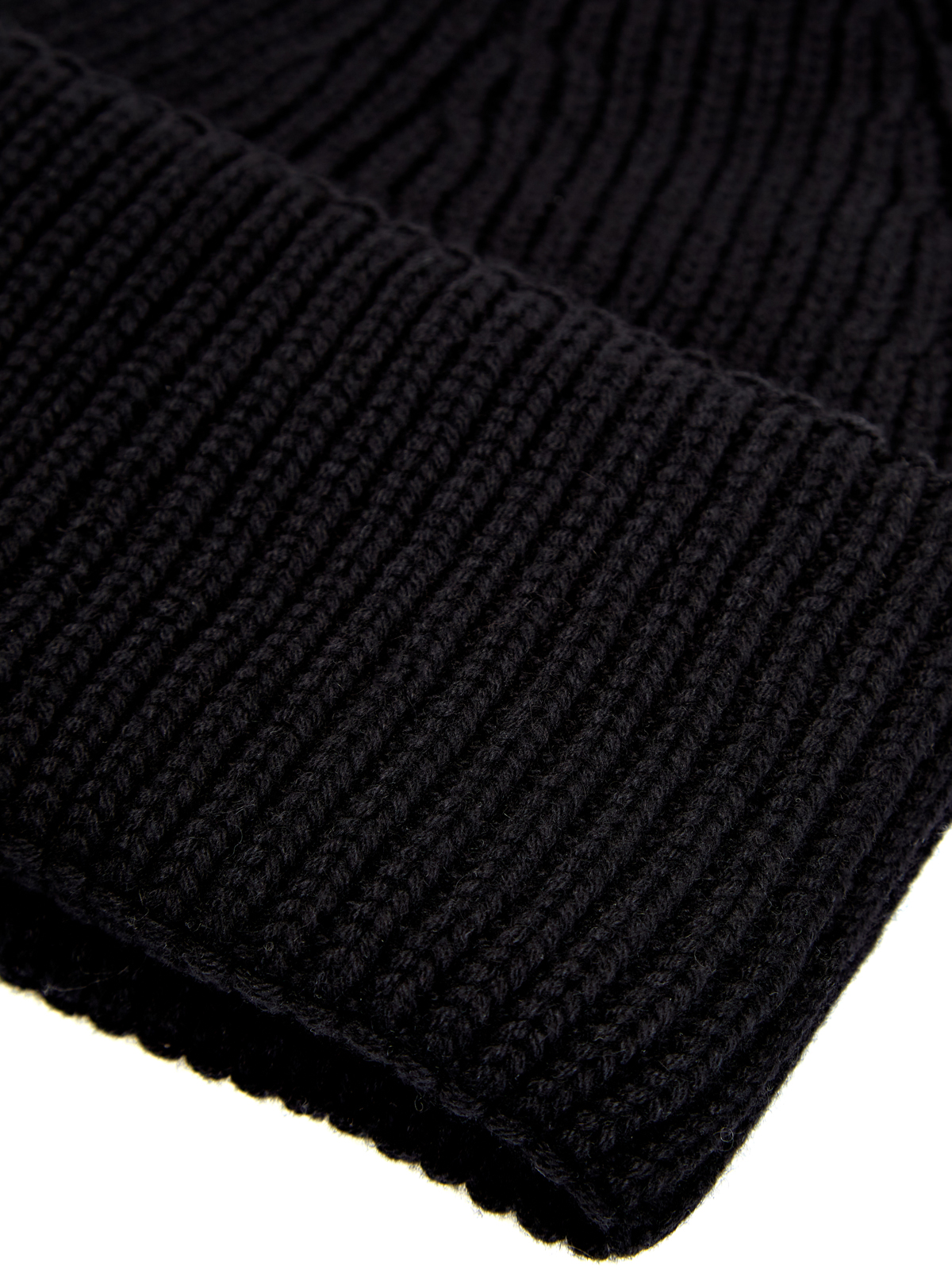 Однотонная шапка эластичной вязки с широким отворотом FABIANA FILIPPI, цвет черный, размер 37;37.5;38;38.5;40 - фото 3