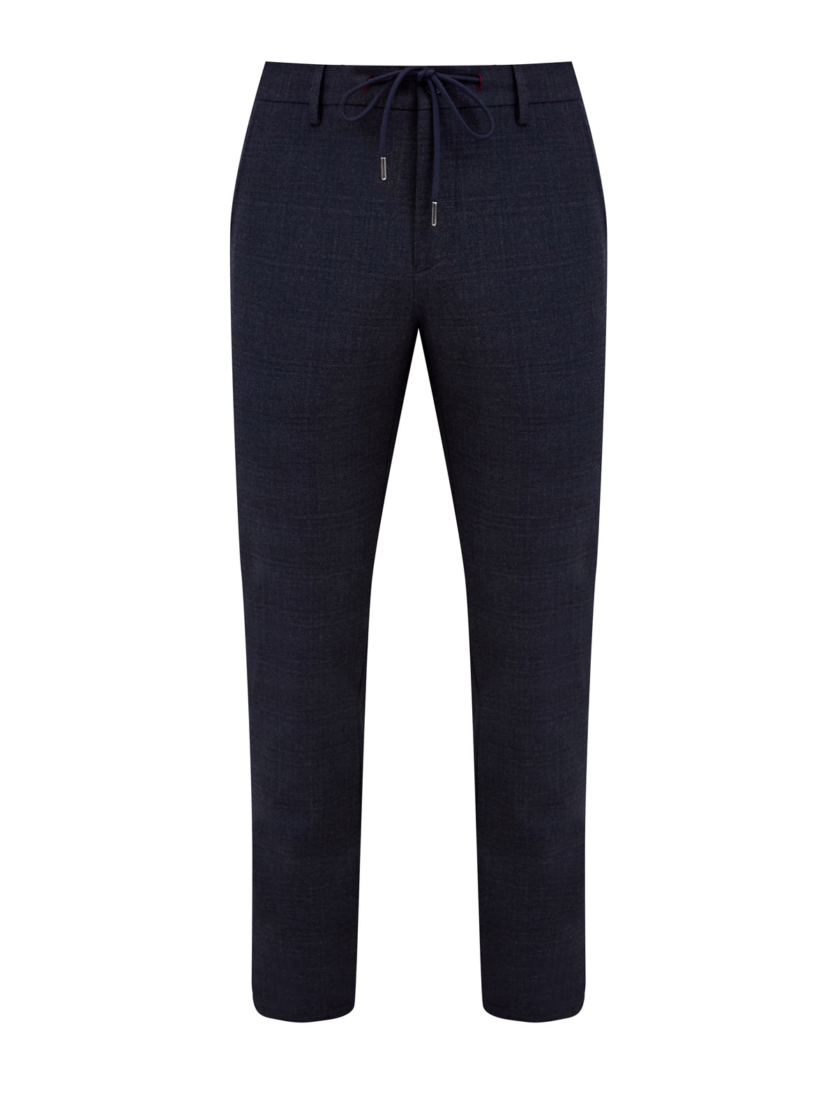 

Брюки из шерсти и вискозы в мелованную клетку с кулиской, Синий, Брюки из шерсти и вискозы в мелованную клетку с кулиской